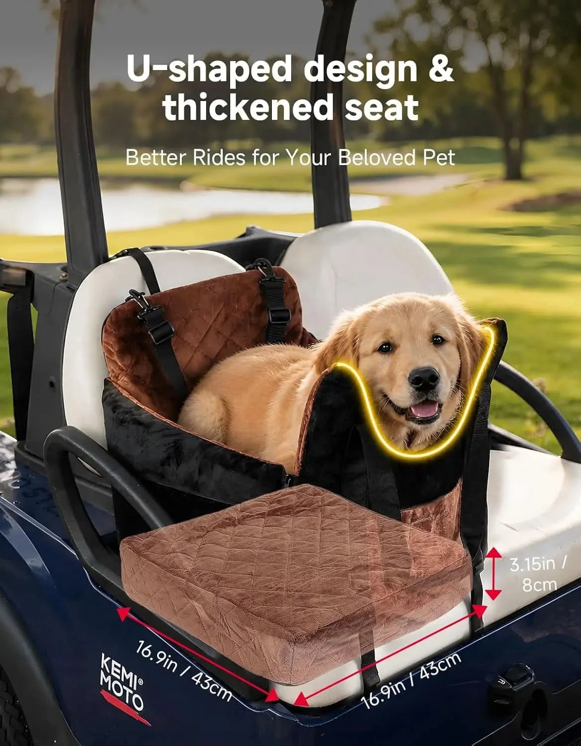 KEMIMOTO Sedile Cane Golf Cart Sfoderabile 88lb