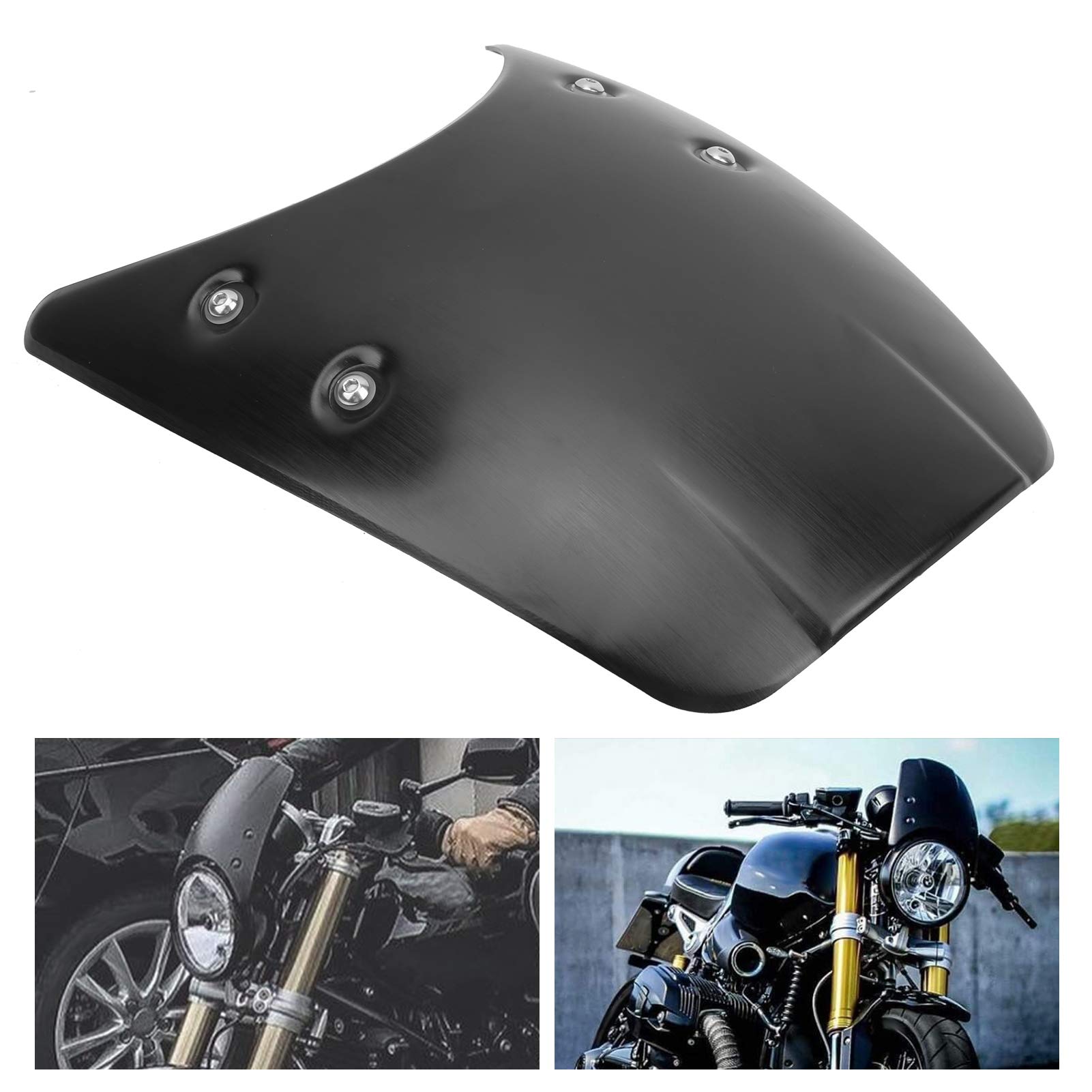 AOWINHIT Parabrezza R NineT Cupolino Nero Alluminio