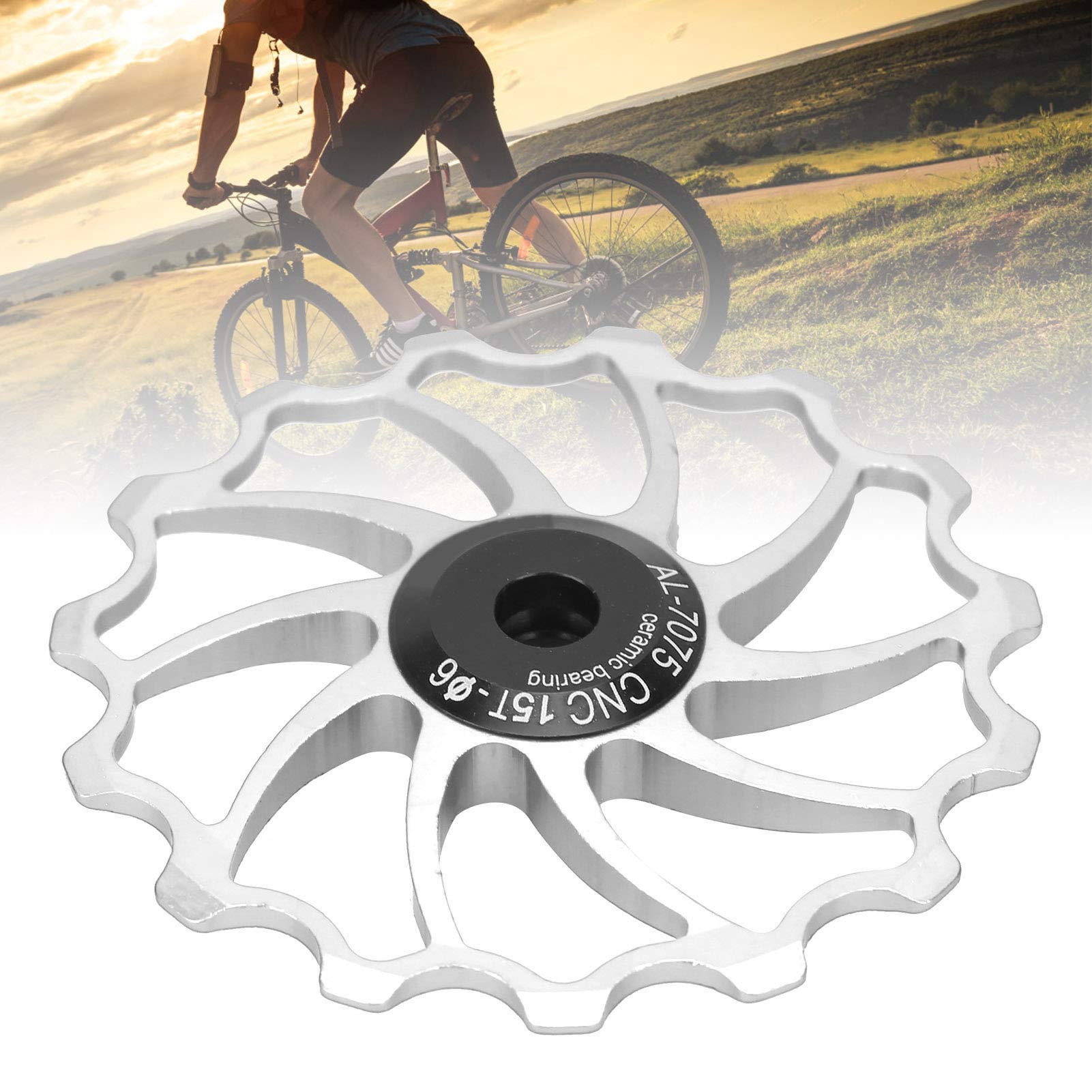 Kuuleyn Puleggia Cambio 15T Rotellina Ceramica Argento