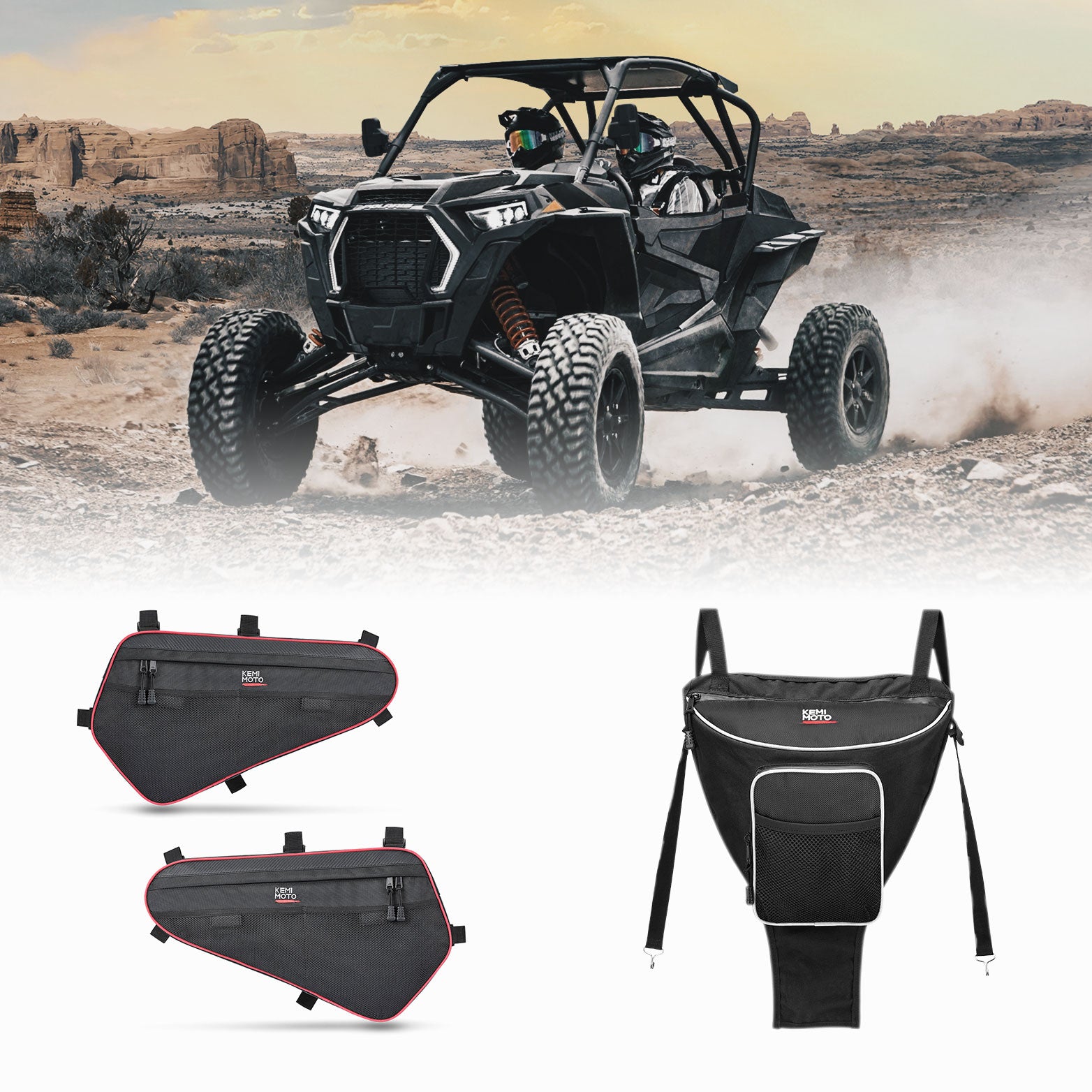 KEMIMOTO RZR XP 1000 borse portiera e tunnel set impermeabile