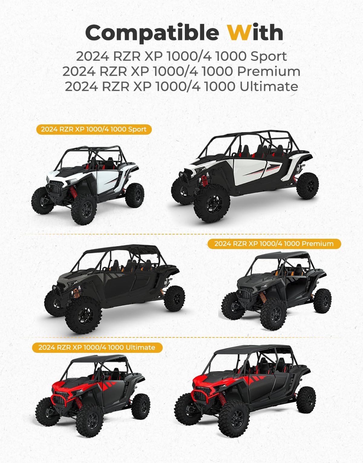 Kemimoto RZR XP 1000 lunotto posteriore morbido con zip