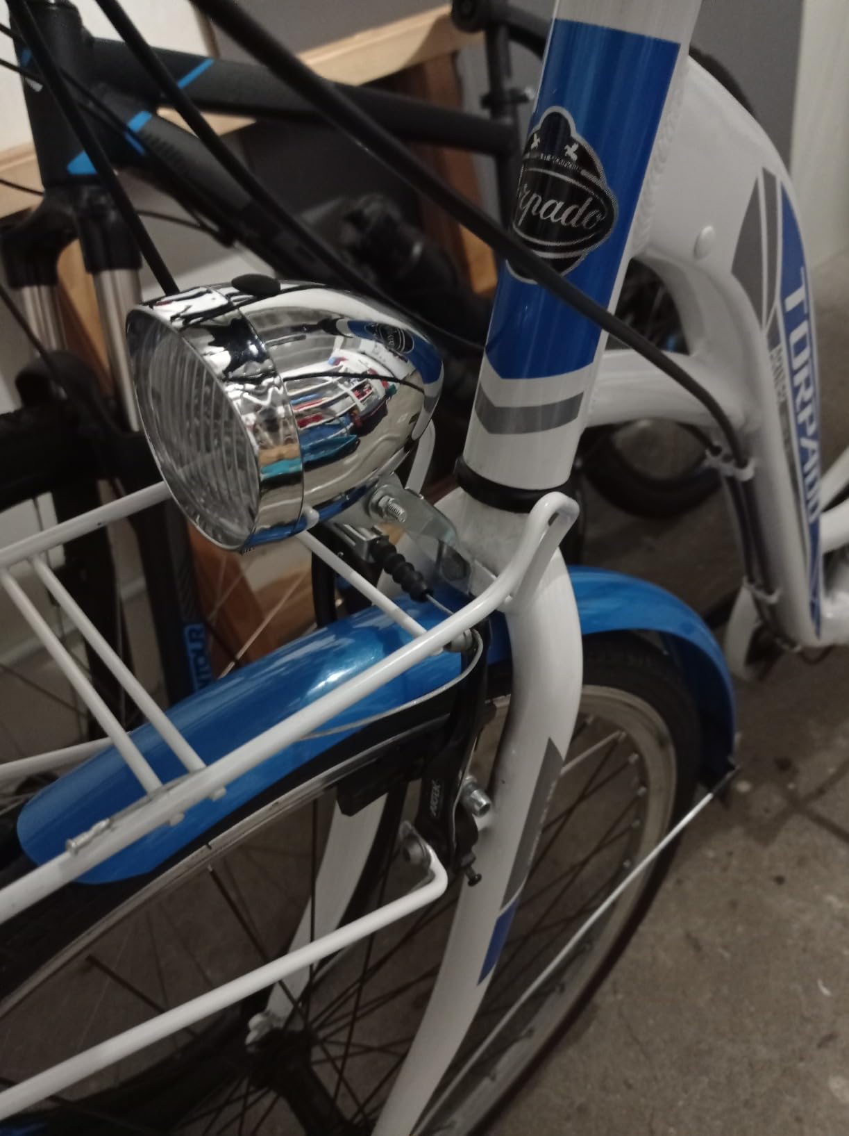 Hapivida Luce Bici Anteriore 3 LED Vintage Argento