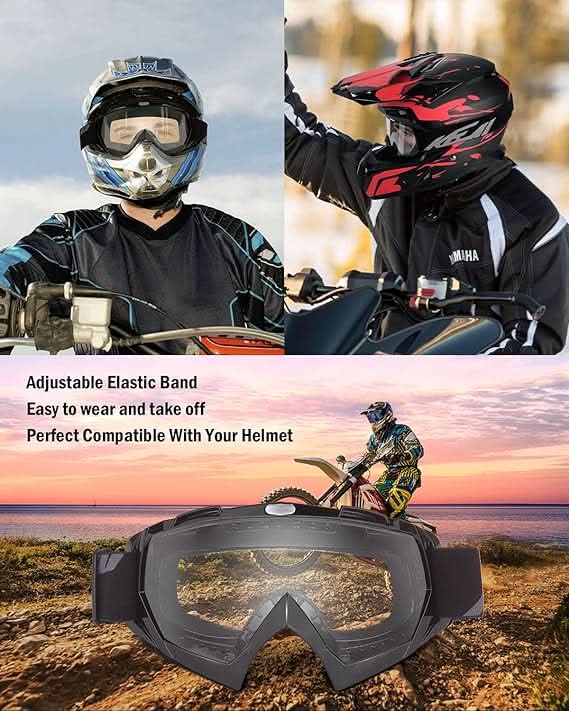 Kemimoto occhiali cross gialli anti-UV