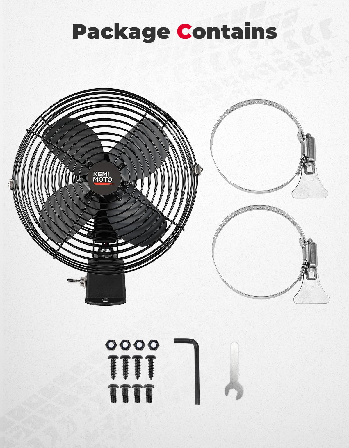 Kemimoto ventola raffreddamento 12V 8'' UTV universale