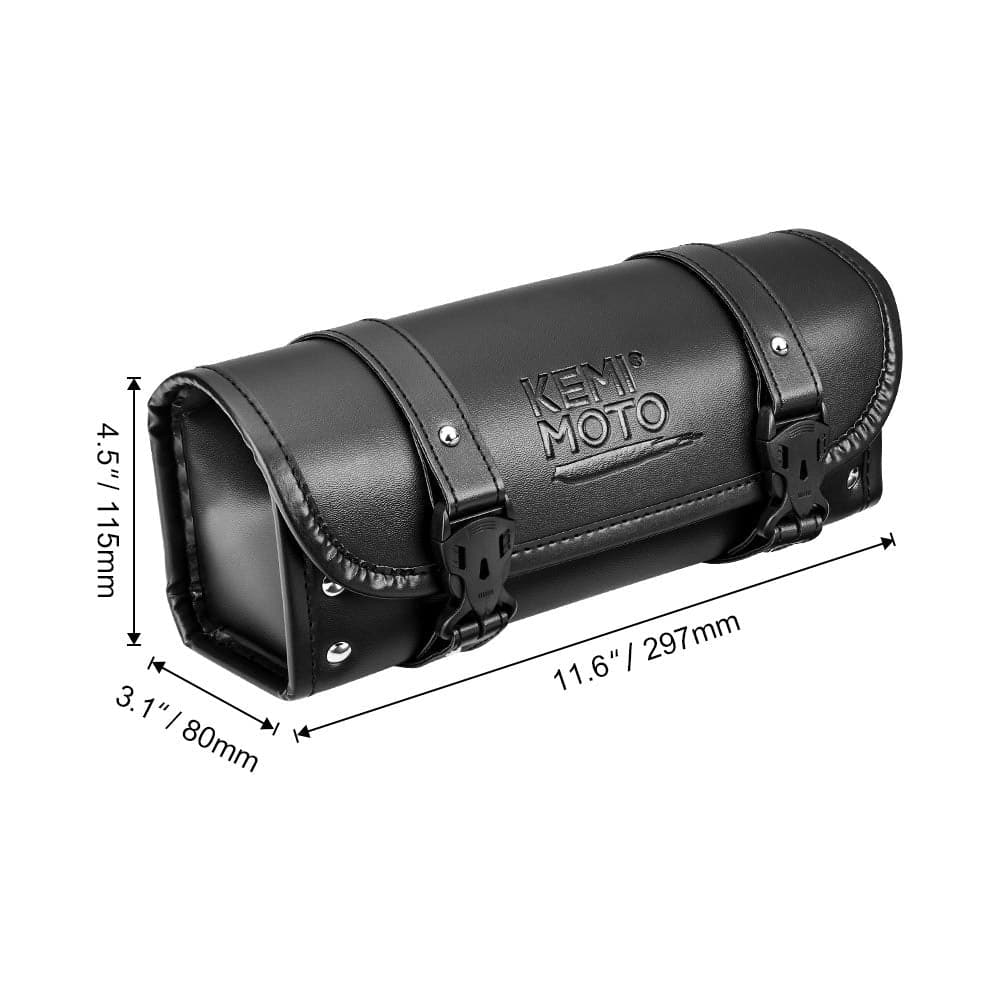 Kemimoto F1801-00401BK borsa forcella moto pelle PU nera