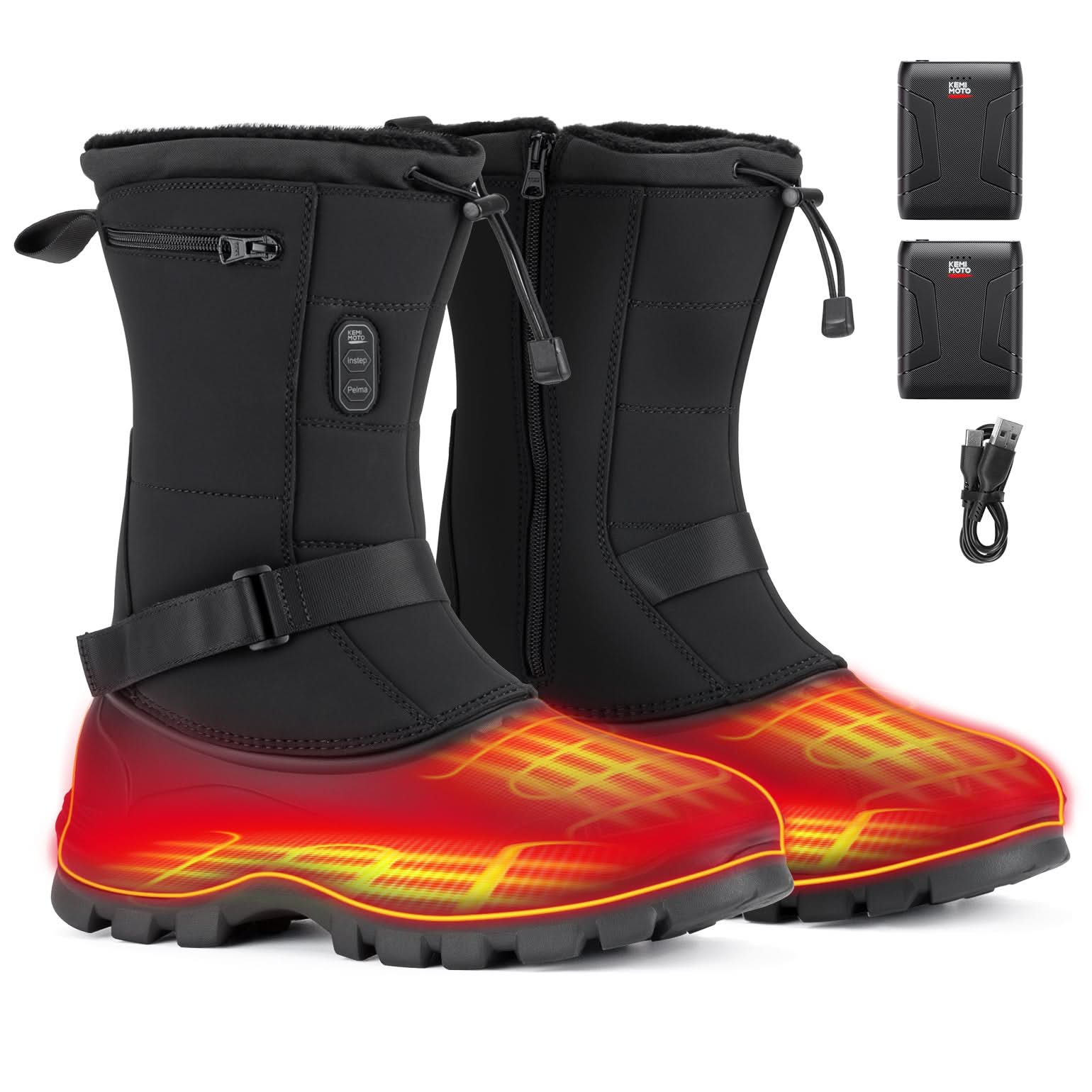 KEMIMOTO Heated Snow Boots stivali riscaldati uomo taglia 43