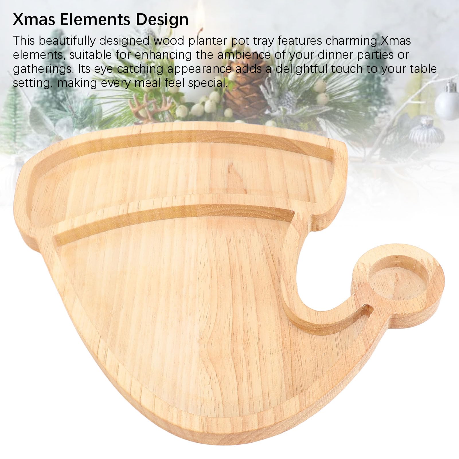 Hapivida Vassoio Legno Quercia Cappello Natale Antipasti