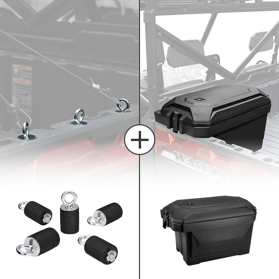 KEMIMOTO Box Cargo 45,3L + Ancoraggi Ranger 6 Pezzi