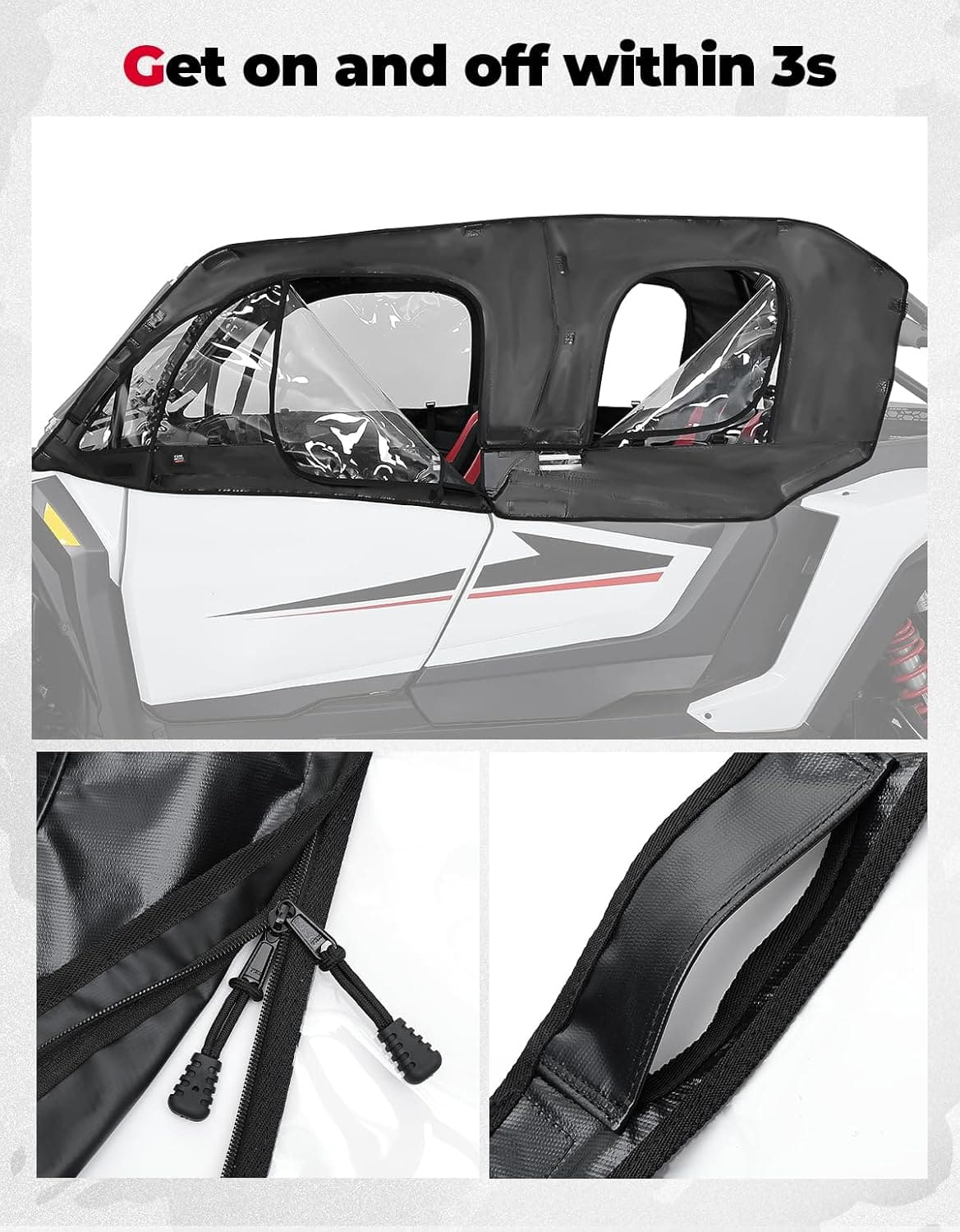 KEMIMOTO RZR XP 4 1000 porte superiori morbide con finestra