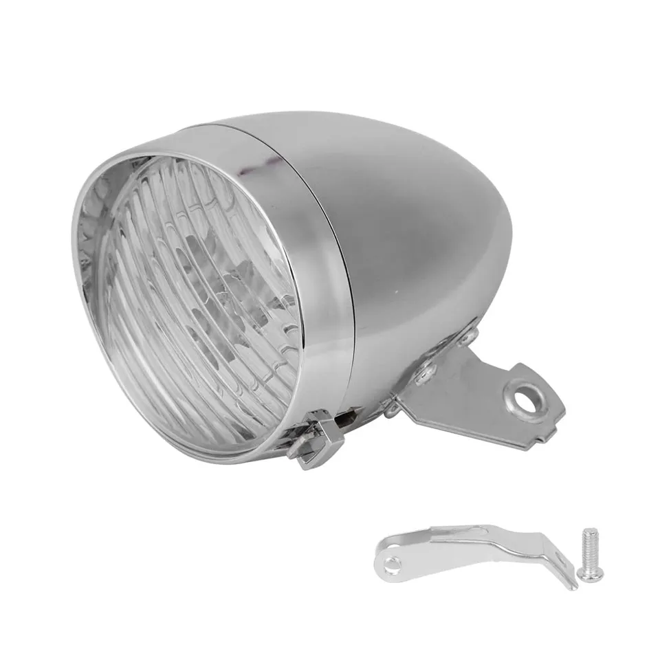 Hapivida Luce Bici Anteriore 3 LED Vintage Argento
