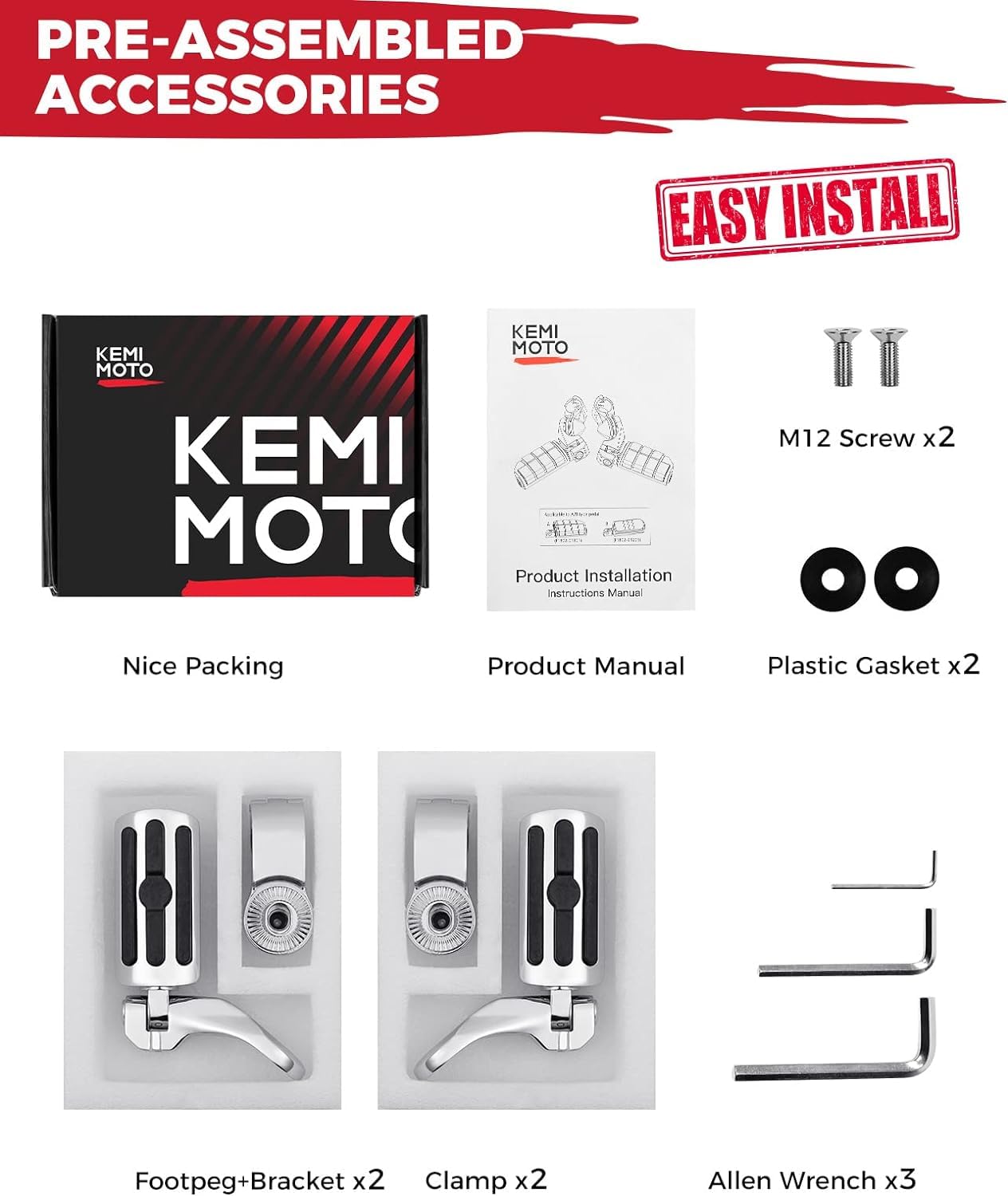 KEMIMOTO 2403 Pedaline Highway Moto 32 mm Antiscivolo