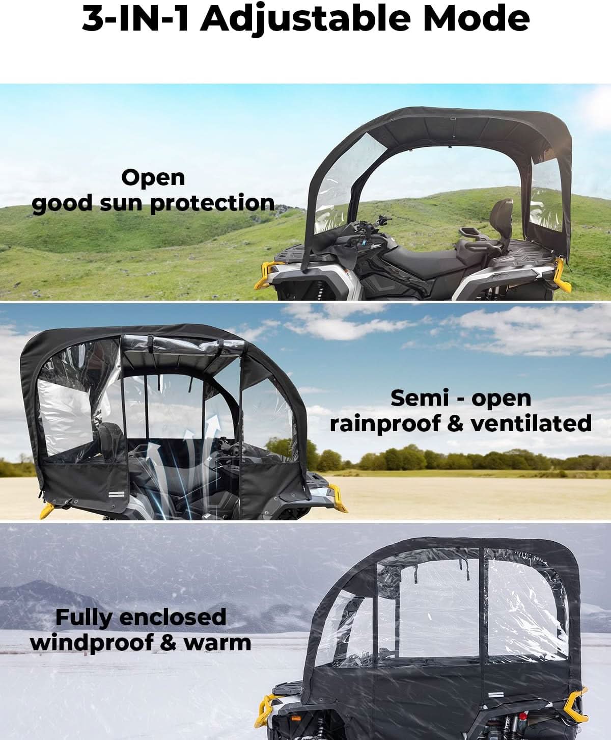 KEMIMOTO Cabina ATV 3-in-1 extra large impermeabile 600D