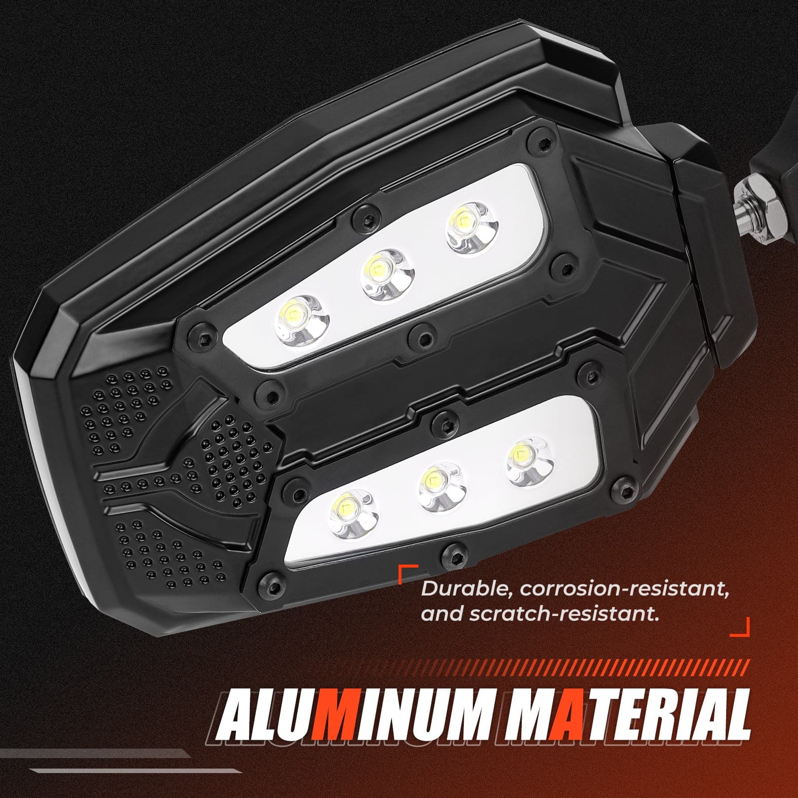 Kemimoto specchietti laterali UTV LED coppia 1,75-2 pollici