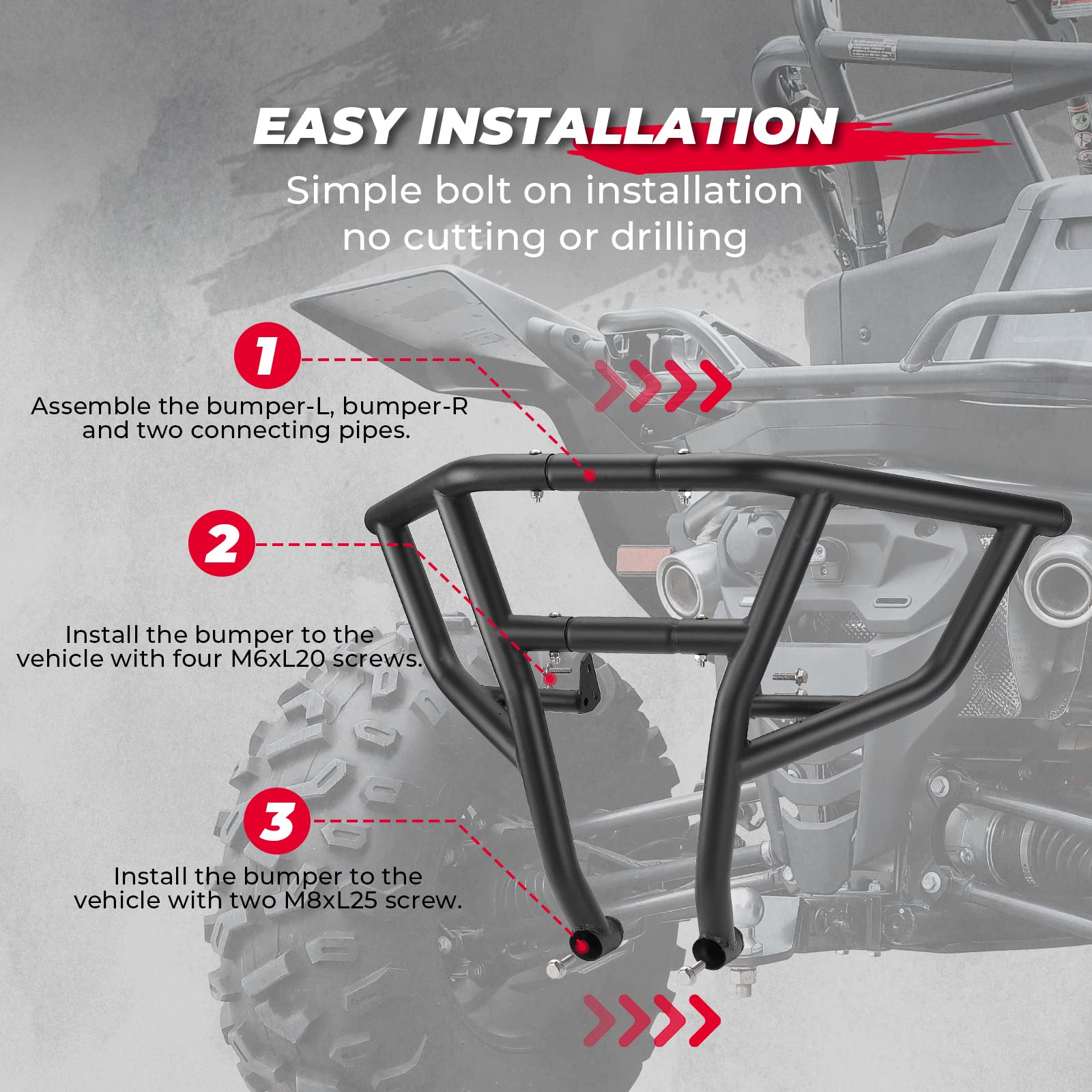 KEMIMOTO ZForce 950 paraurti posteriore acciaio