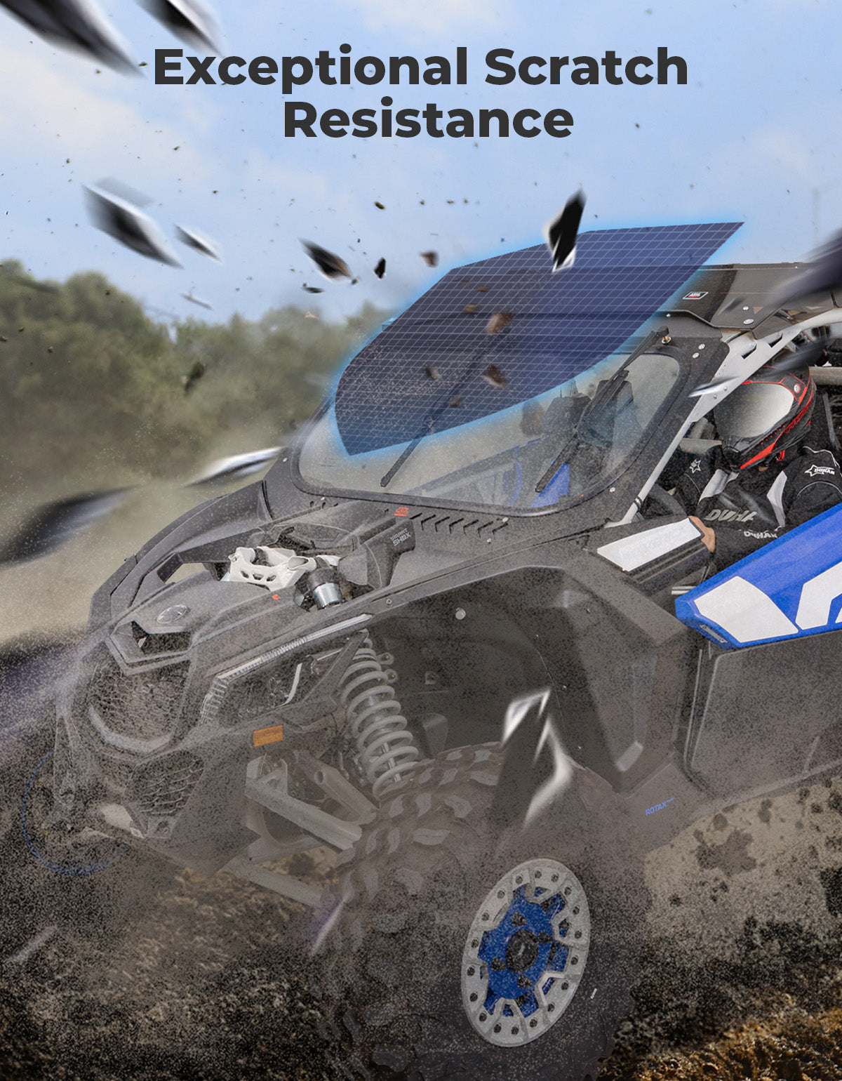 KEMIMOTO Maverick X3 parabrezza vetro con tergicristalli