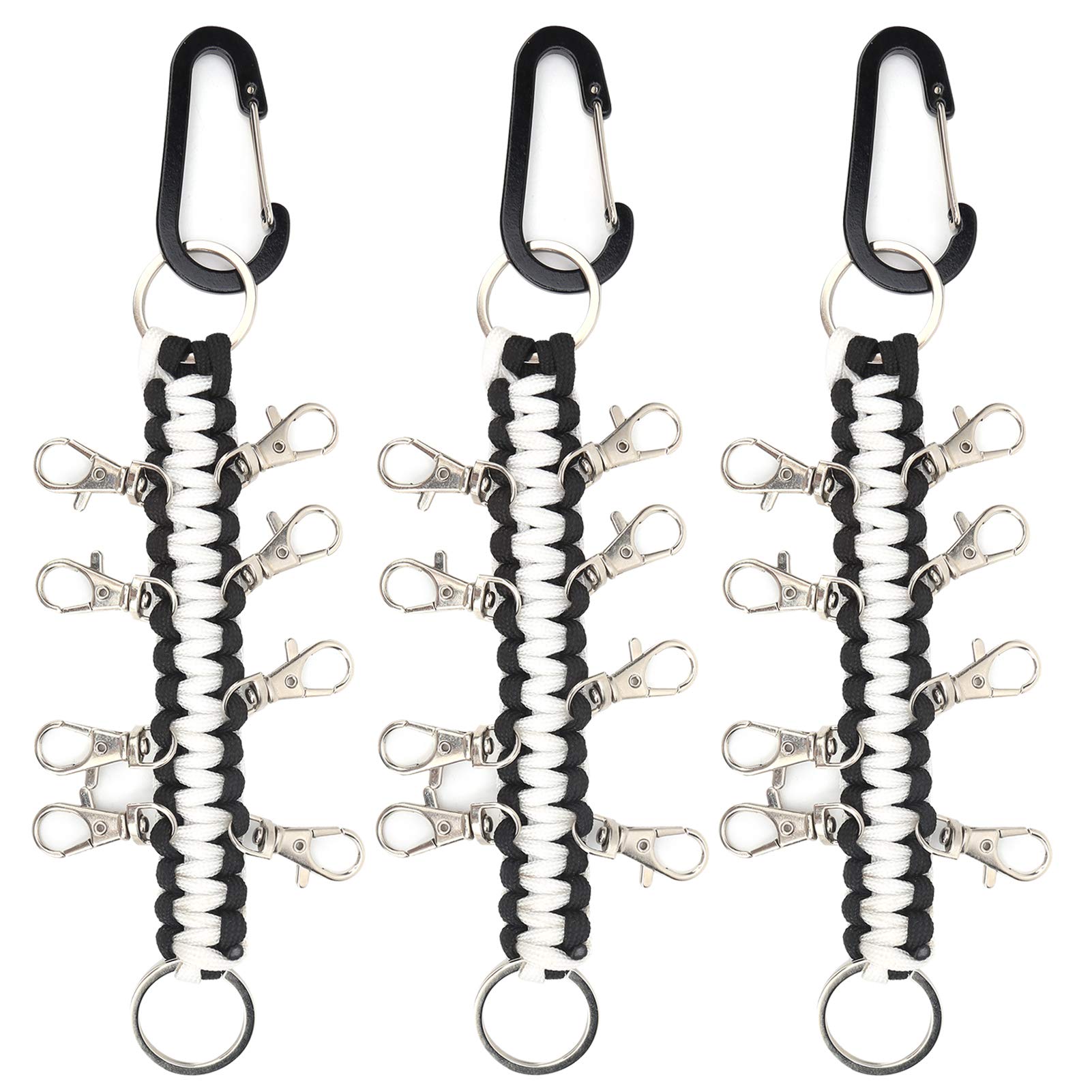 Kuuleyn Moschettone Paracord Zaino 3 Pezzi Portachiavi