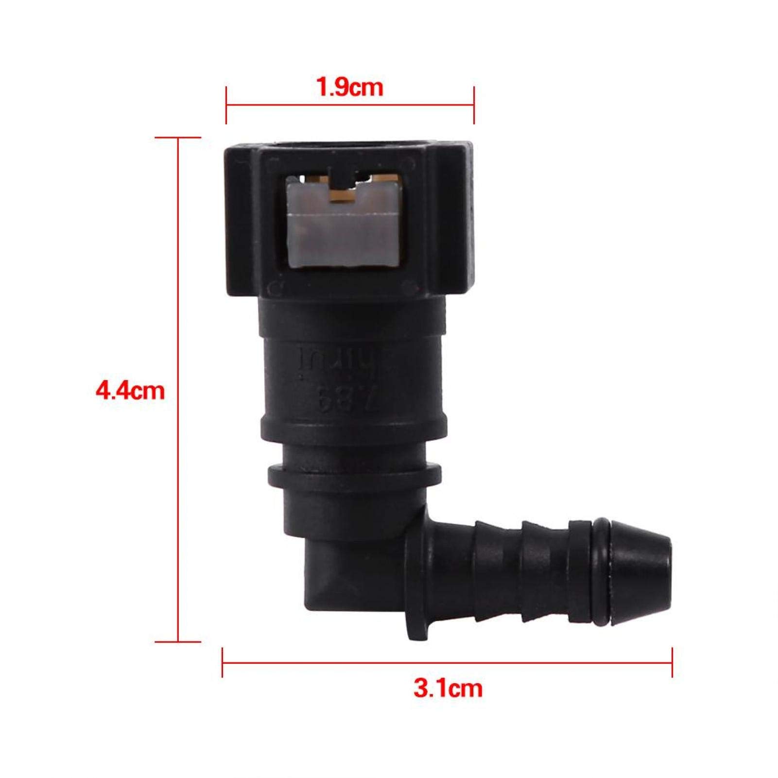 Kuuleyn Raccordo Tubo Benzina 7,89 mm Curvo in Nylon
