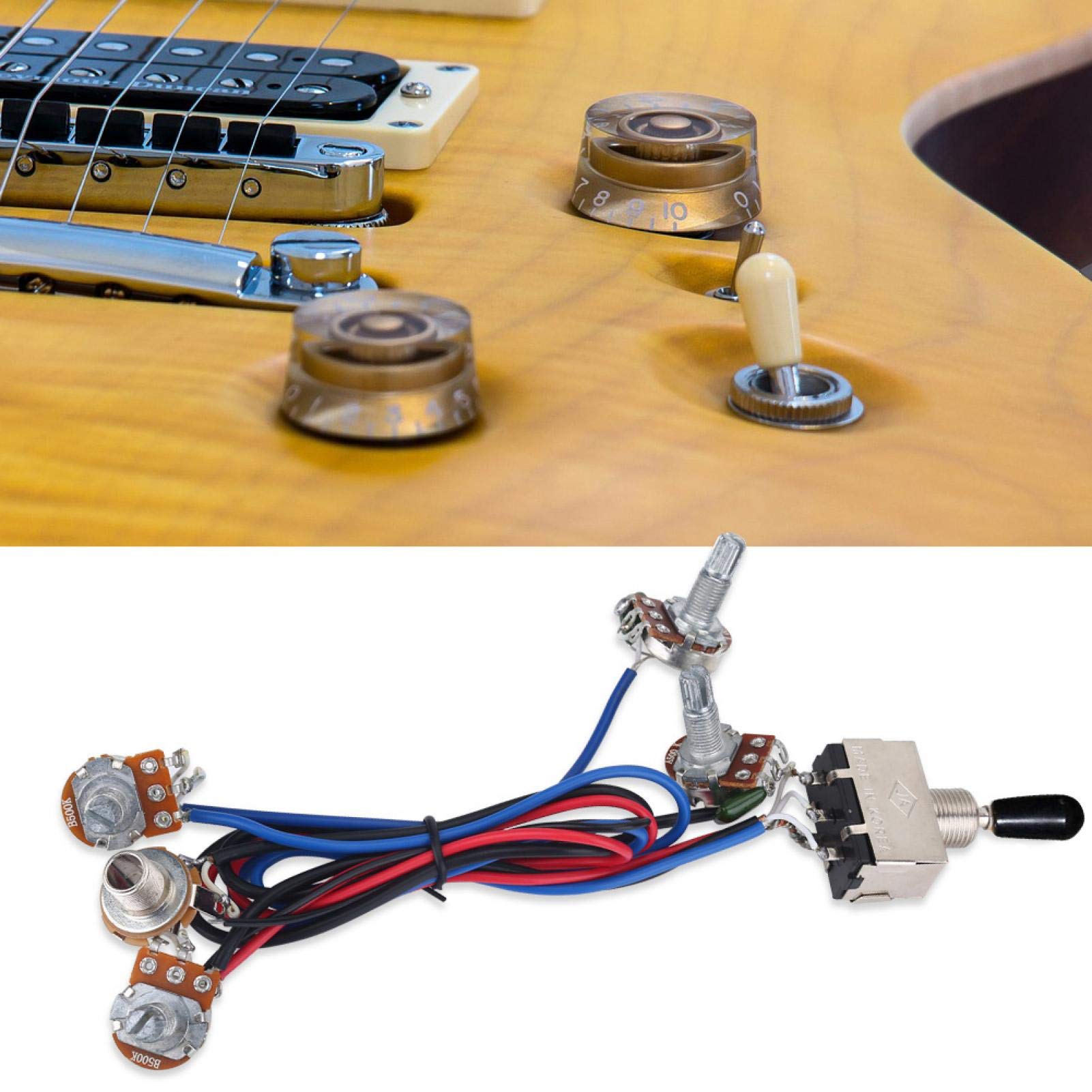 Kuuleyn kit cablaggio chitarra Les Paul 2V2T 500K 3 vie