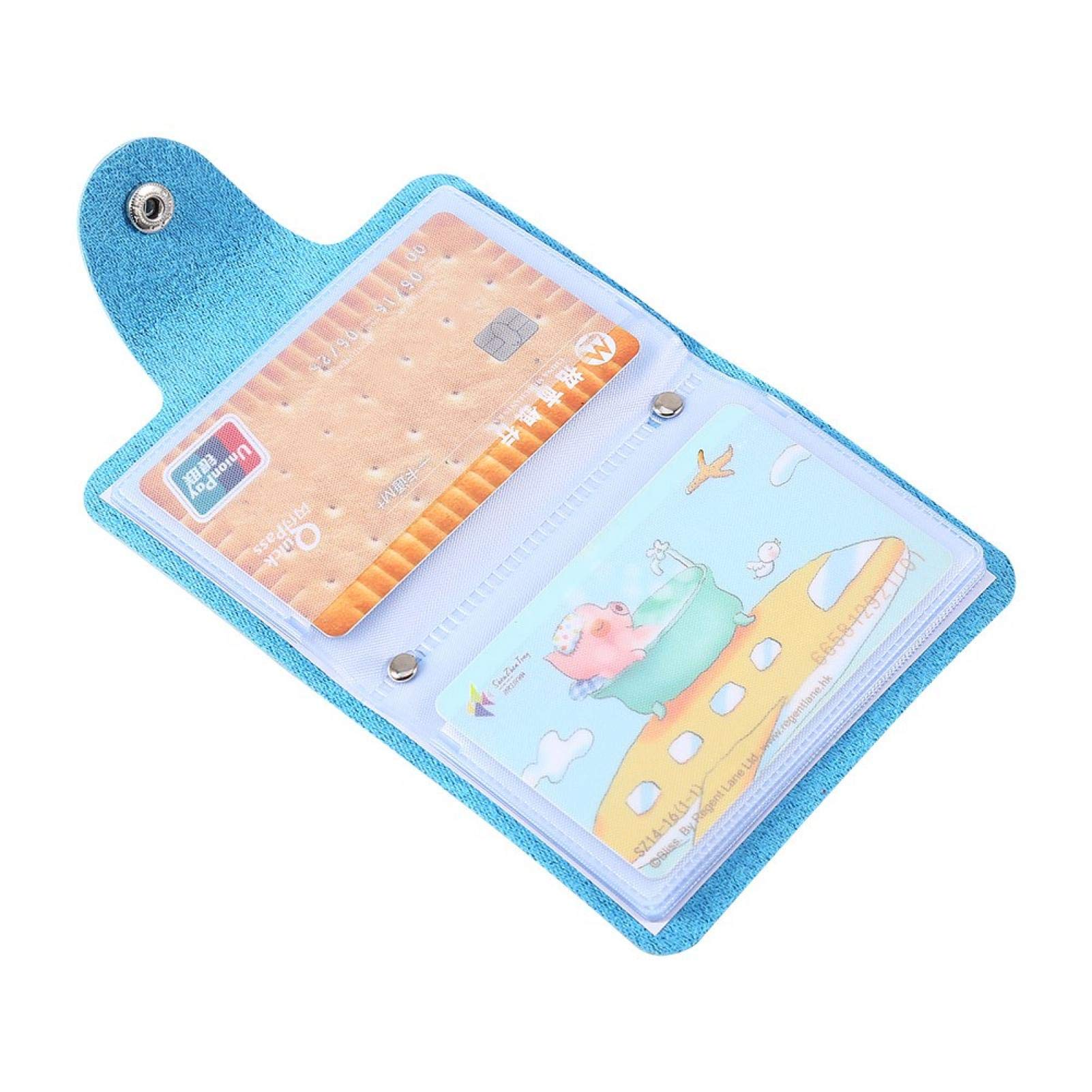 Kuuleyn porta biglietti pelle PU blu 24 carte chiusura