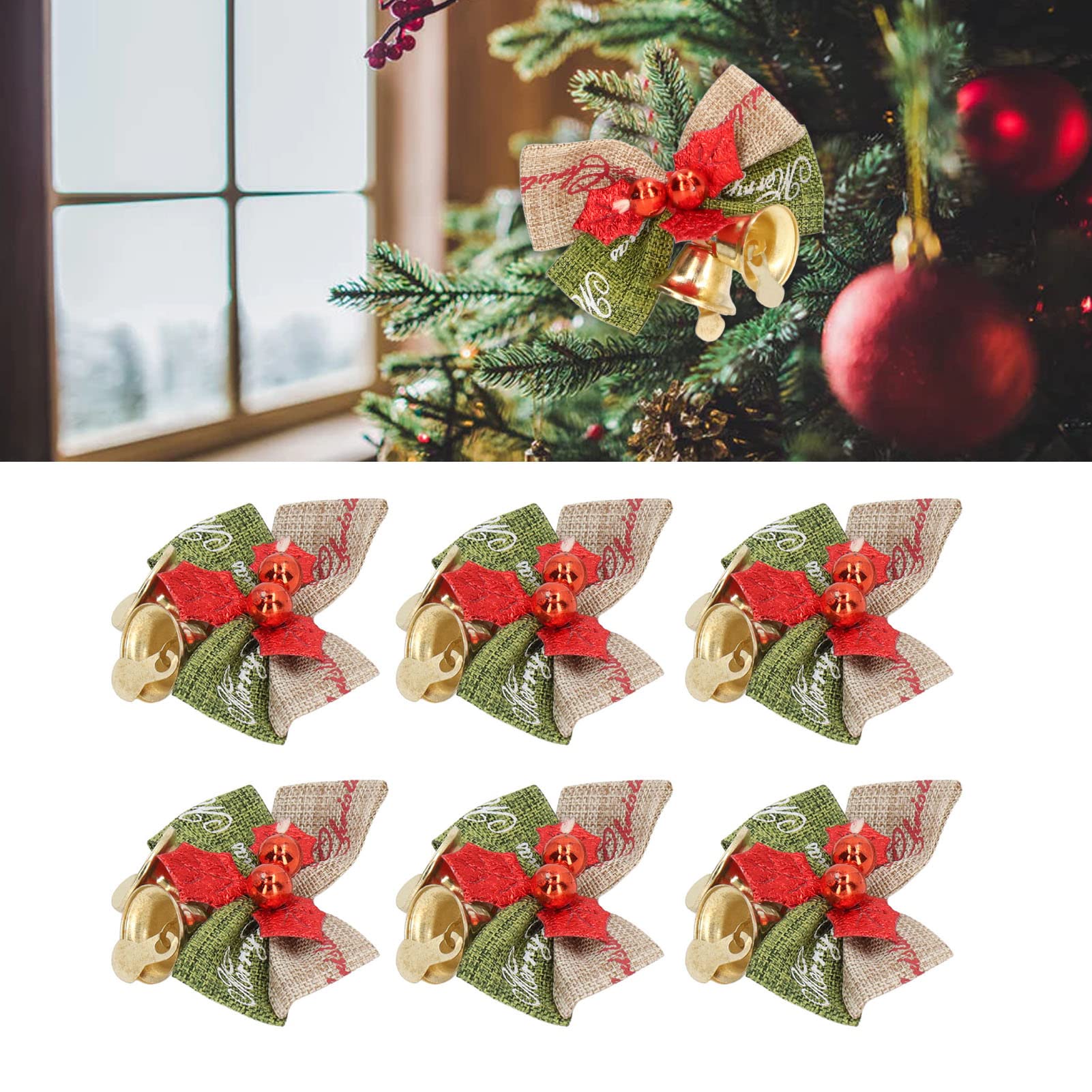 Hapivida Mini Fiocchi Natale con Campane 50 Pezzi