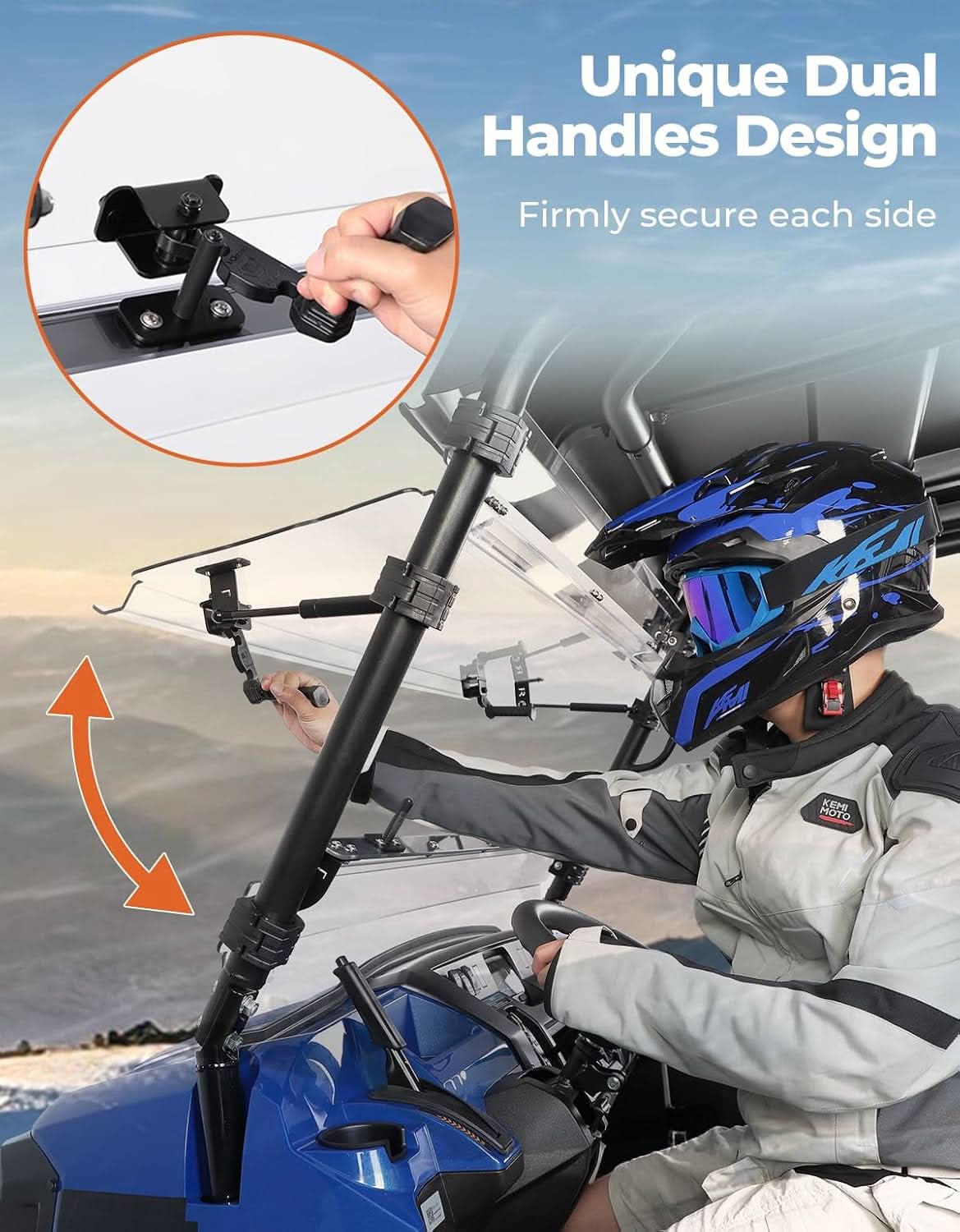 KEMIMOTO Parabrezza Anteriore 3-in-1 Kawasaki Mule Pro FXT