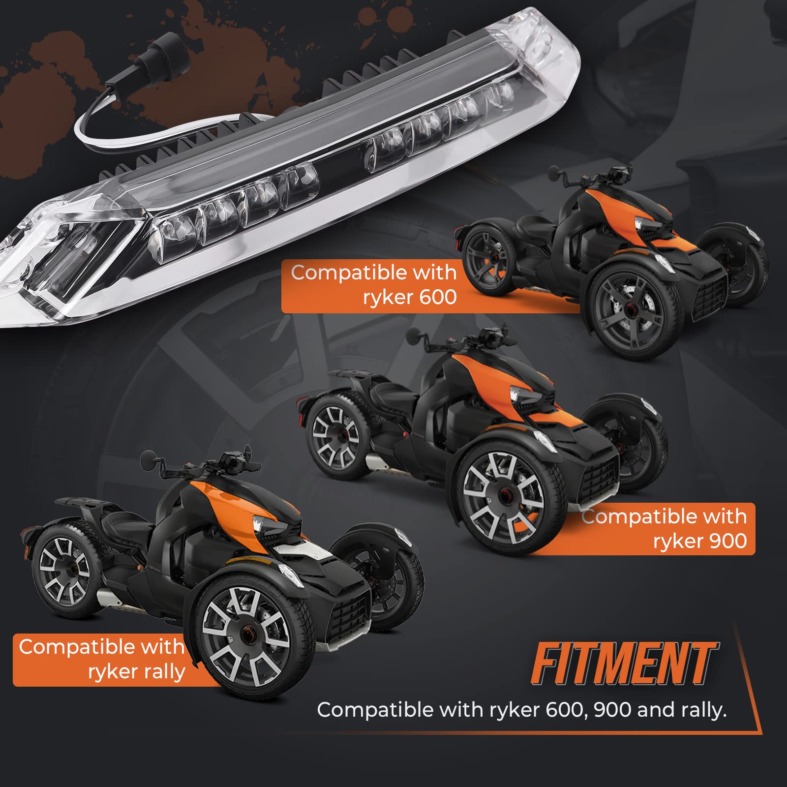 Kemimoto B0801-02701CL barra LED paraurti Ryker IP67