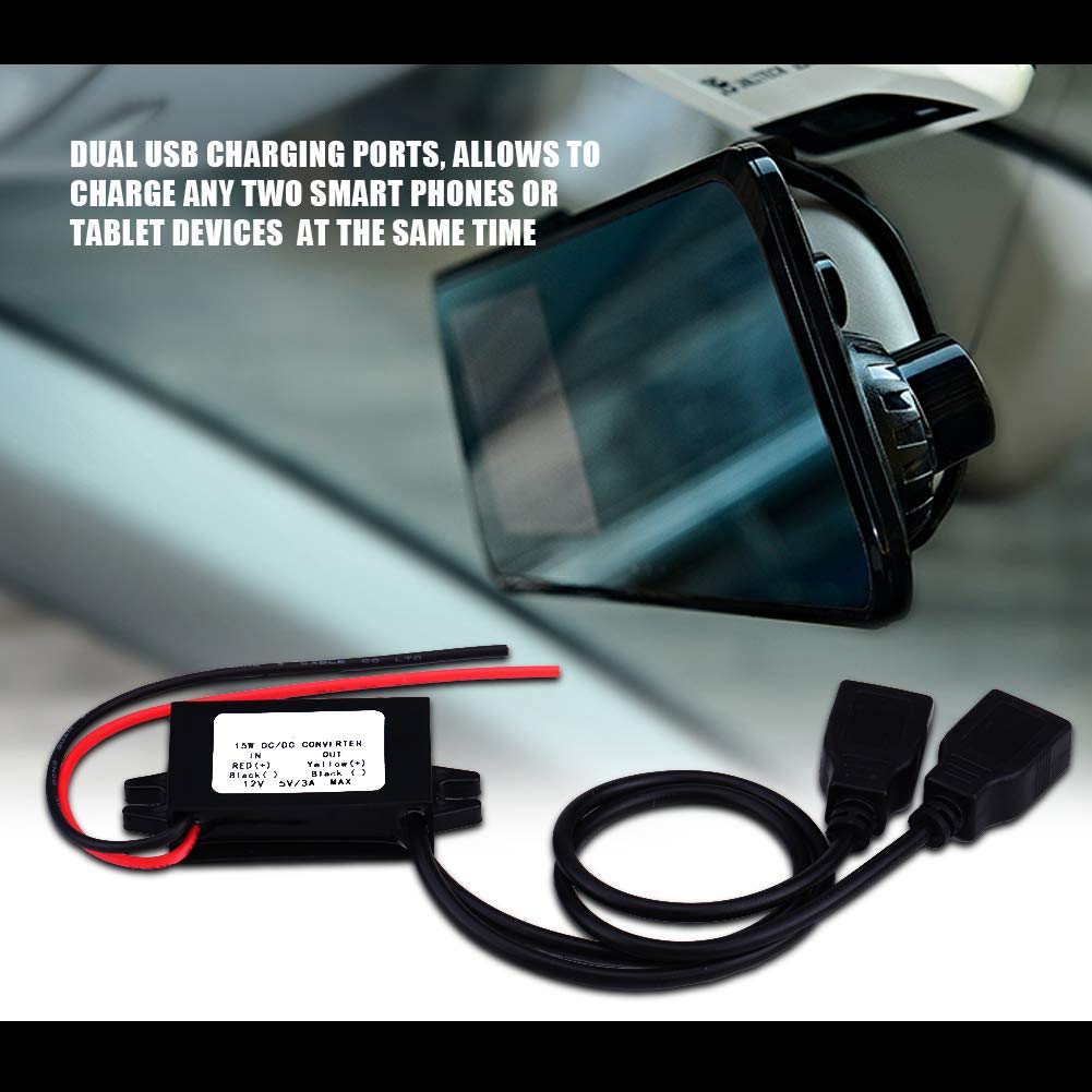 AOWINHIT Convertitore 12V-5V Caricabatterie Doppia USB 15W Impermeabile