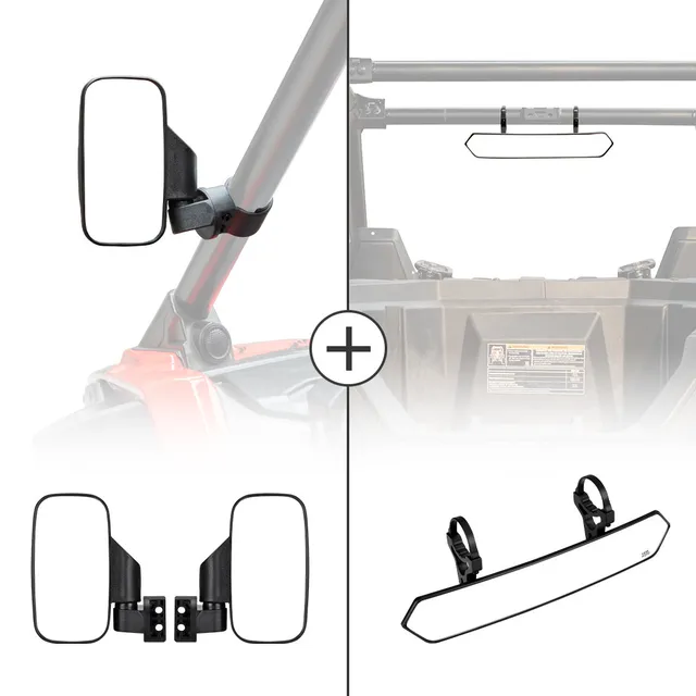 Kemimoto Set 3 Specchi UTV Tubo 1,75-2 Pollici Antivibrazione