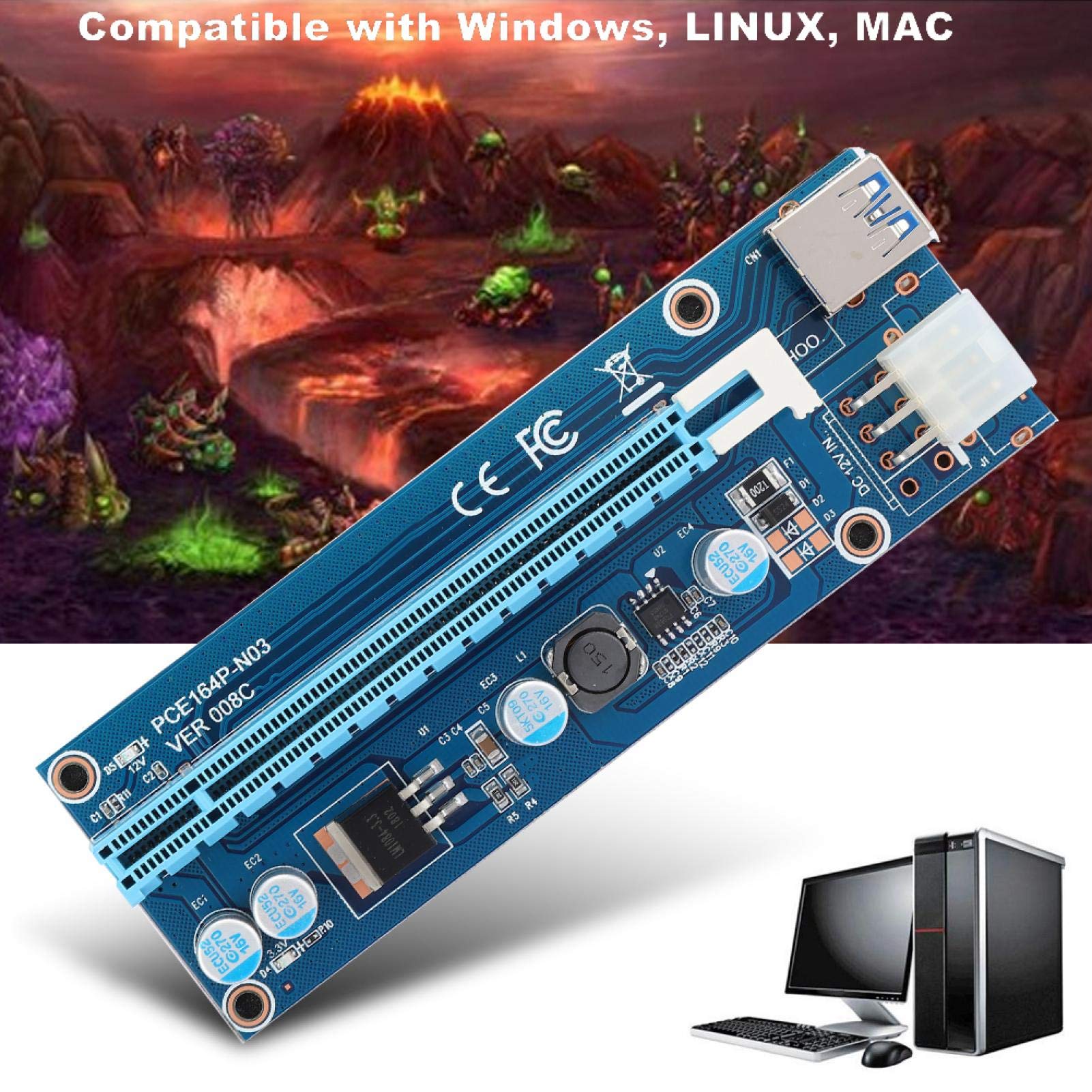 Kuuleyn Riser Mini PCI-E a PCIe 16x 6 Pin 0,6 m