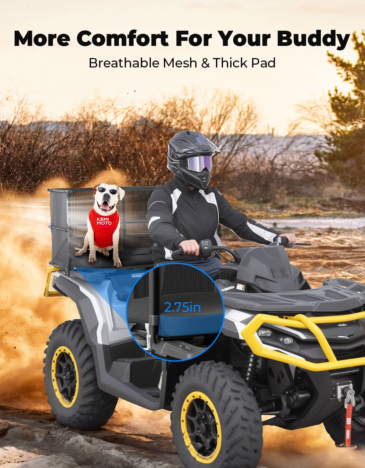 KEMIMOTO trasportino cane ATV telaio acciaio 600D
