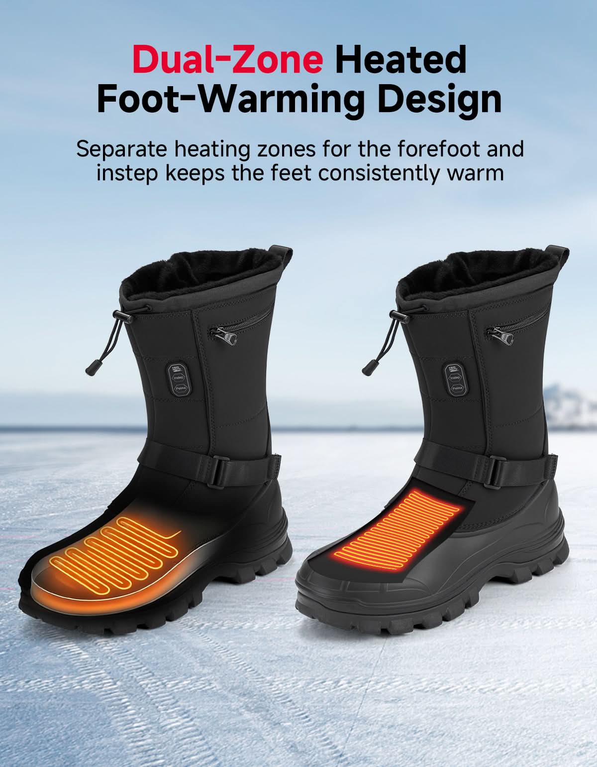 KEMIMOTO Heated Snow Boots stivali riscaldati uomo taglia 43
