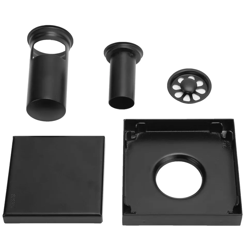 Kuuleyn piletta doccia 10x10 cm nera acciaio inox