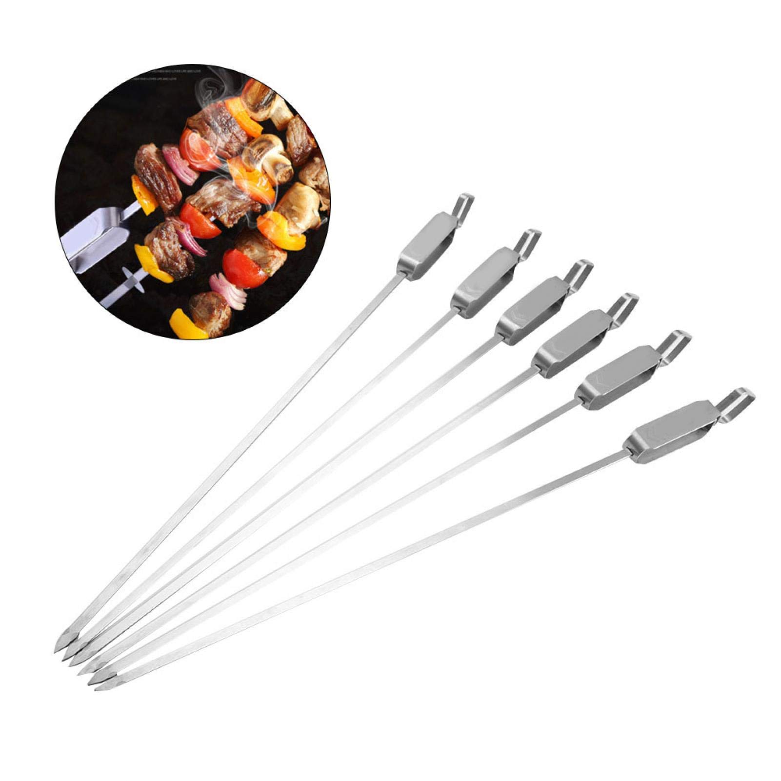 Kuuleyn Spiedini Barbecue Acciaio Inox 6 Pezzi Lunghi