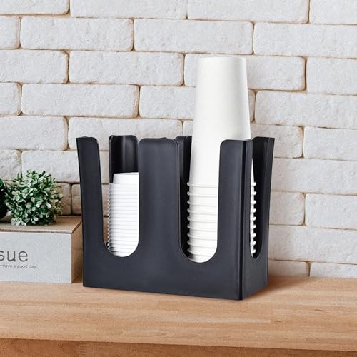 Kuuleyn dispenser bicchieri carta nero 2 scomparti plastica