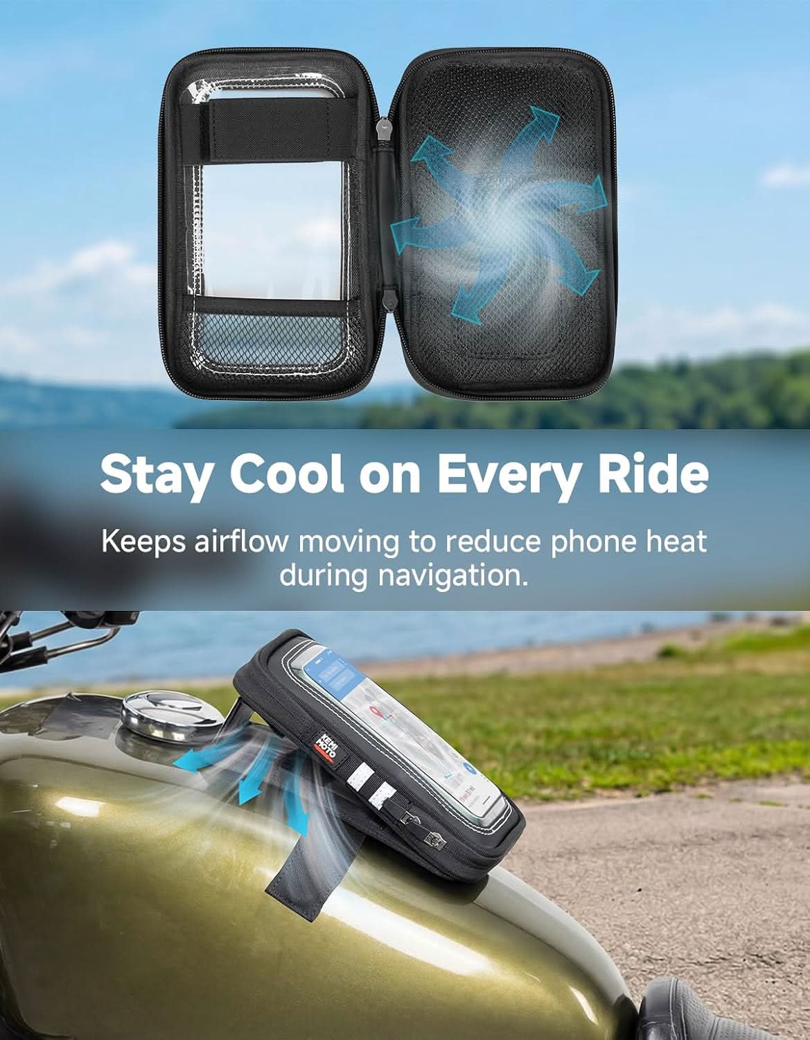 KEMIMOTO Borsa Serbatoio Moto Porta Cellulare Touch Magnetica