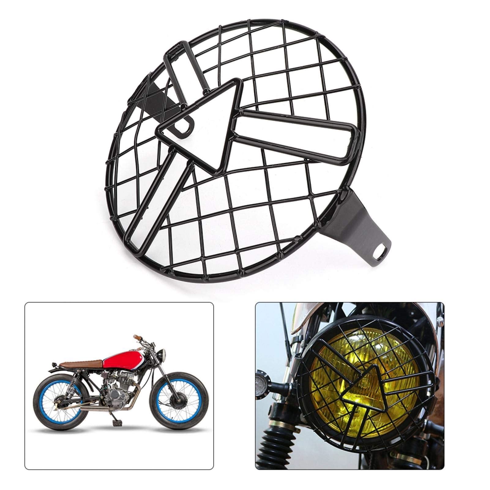 Kuuleyn Griglia Faro Moto 5,75 Pollici per CG125 GN125 Nera