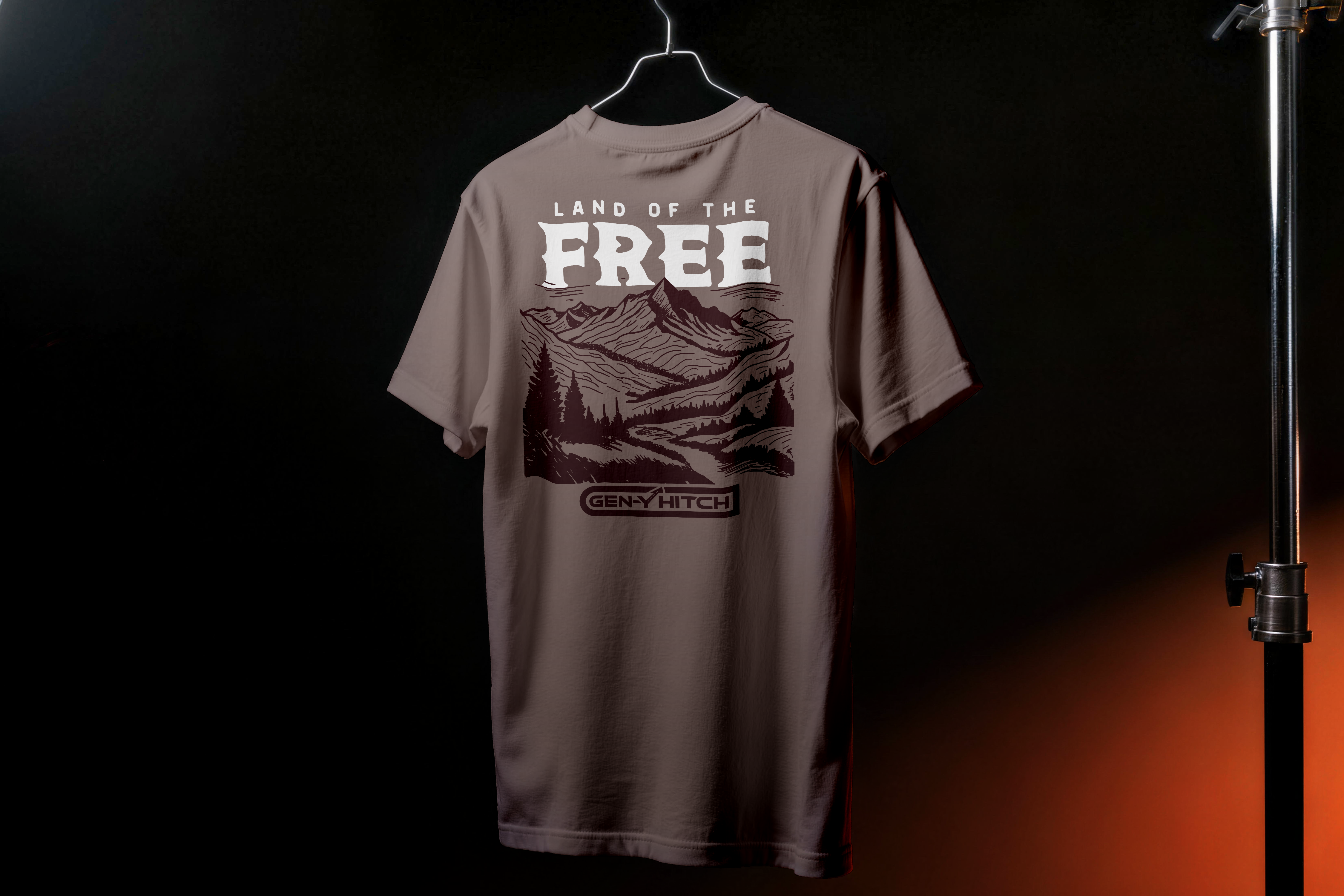 GEN-Y Hitch Land of Free t-shirt cotone Mauve premium