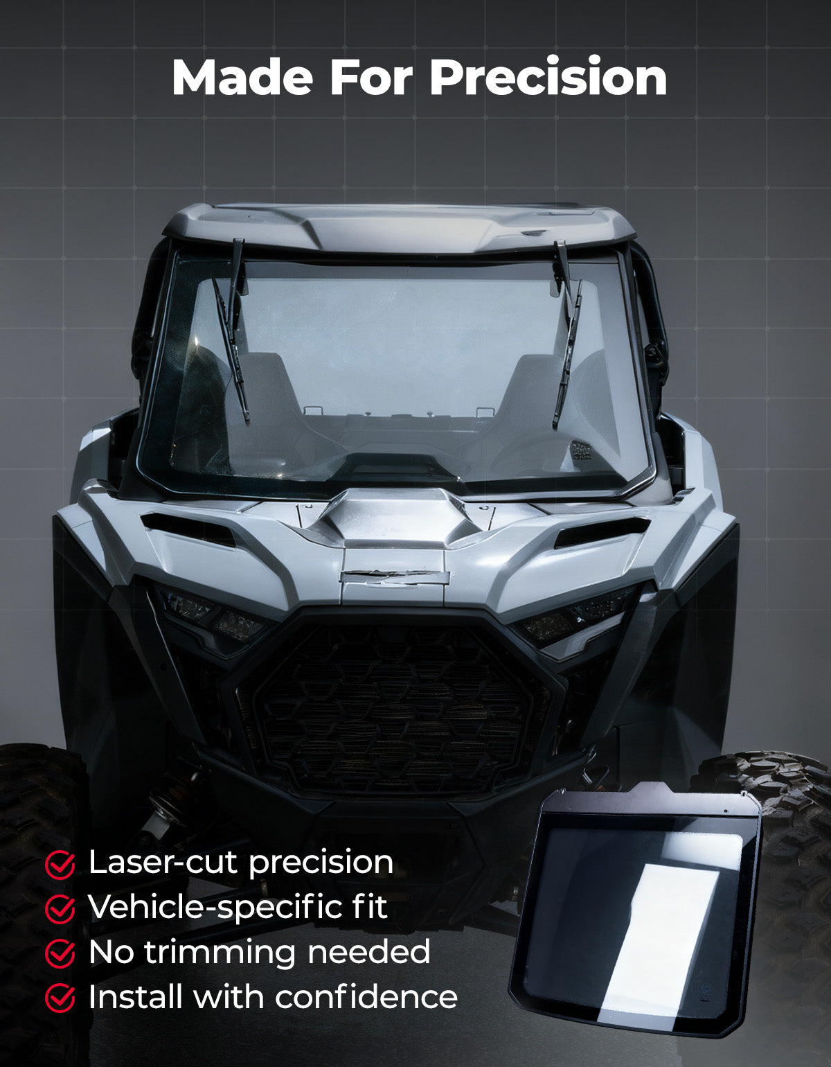 KEMIMOTO Parabrezza Vetro PRO XP con 2 Tergicristalli 2025