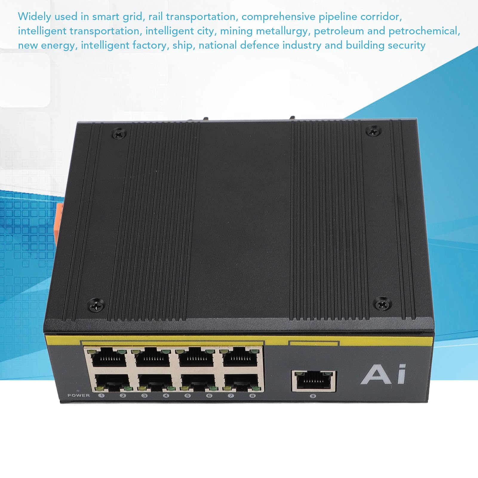 AOWINHIT Switch PoE 9 Porte 10/100 Metallo DIN