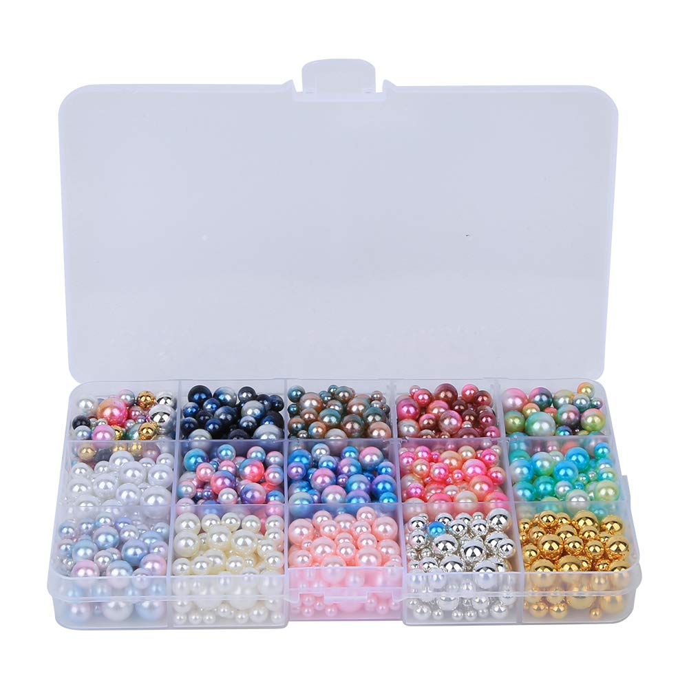 AOWINHIT Perle Finte ABS 4-10 mm 1140 Pezzi colorati