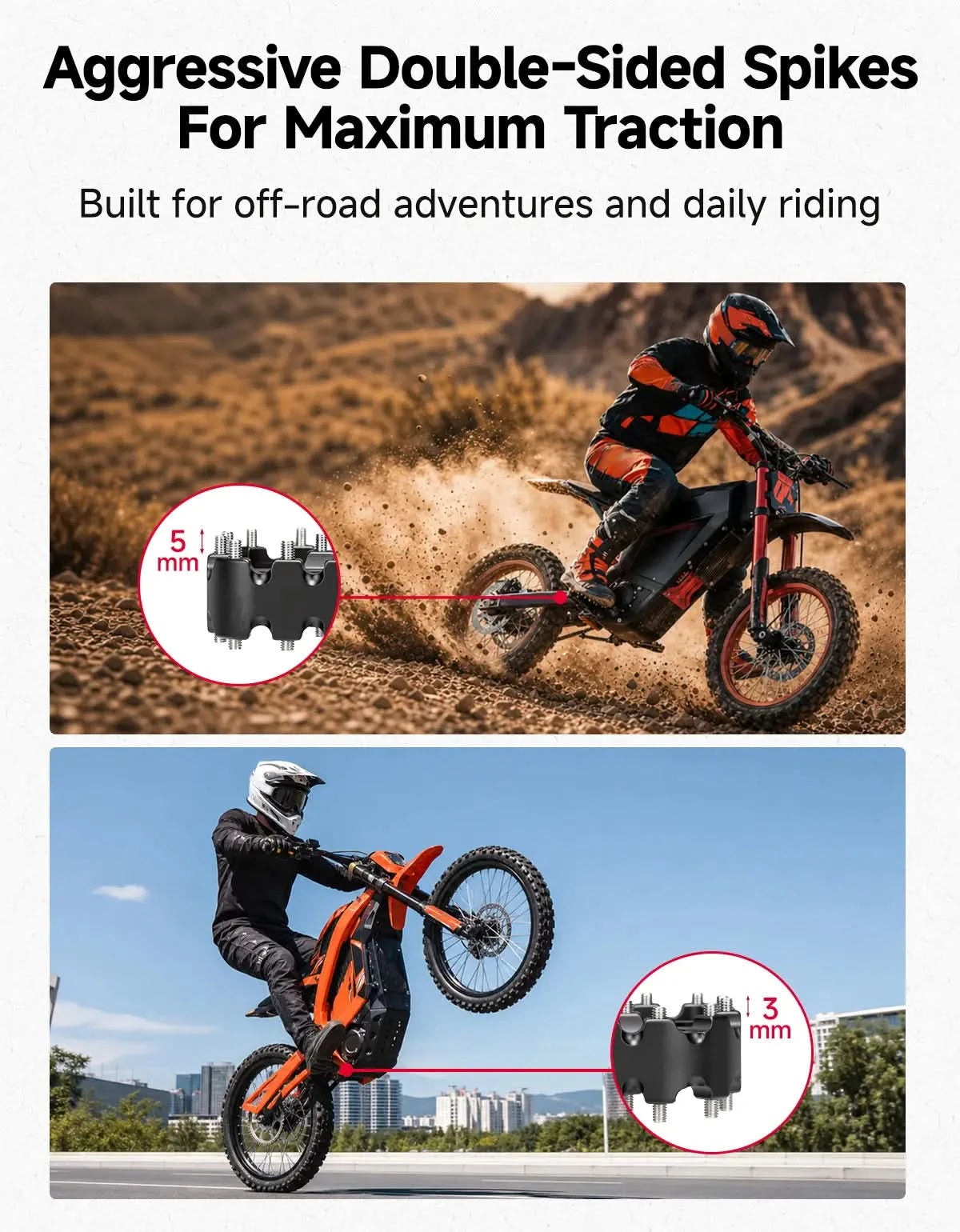 Kemimoto Surron pedane moto alluminio doppia presa