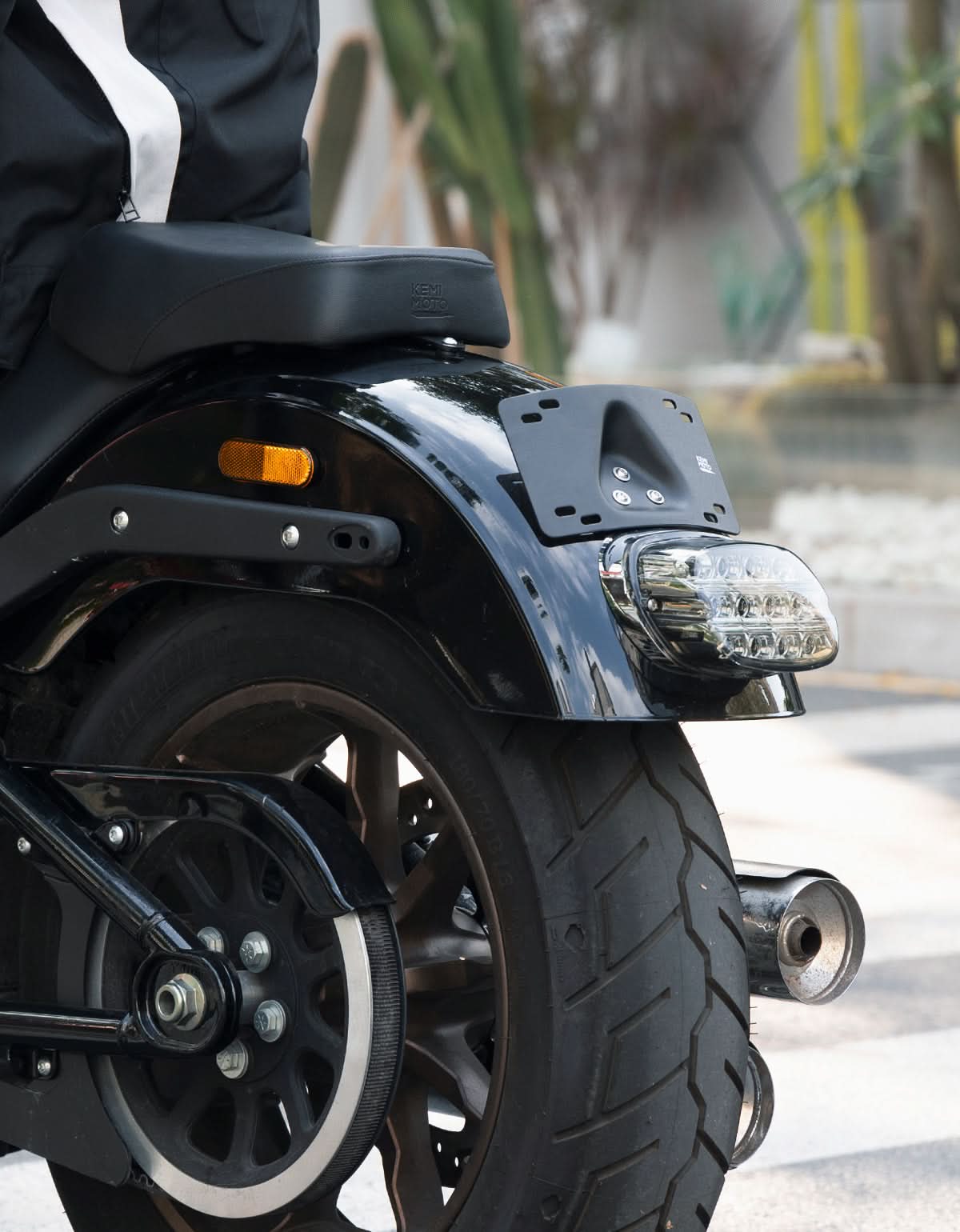 KEMIMOTO portatarga moto curvo 3 fori alluminio