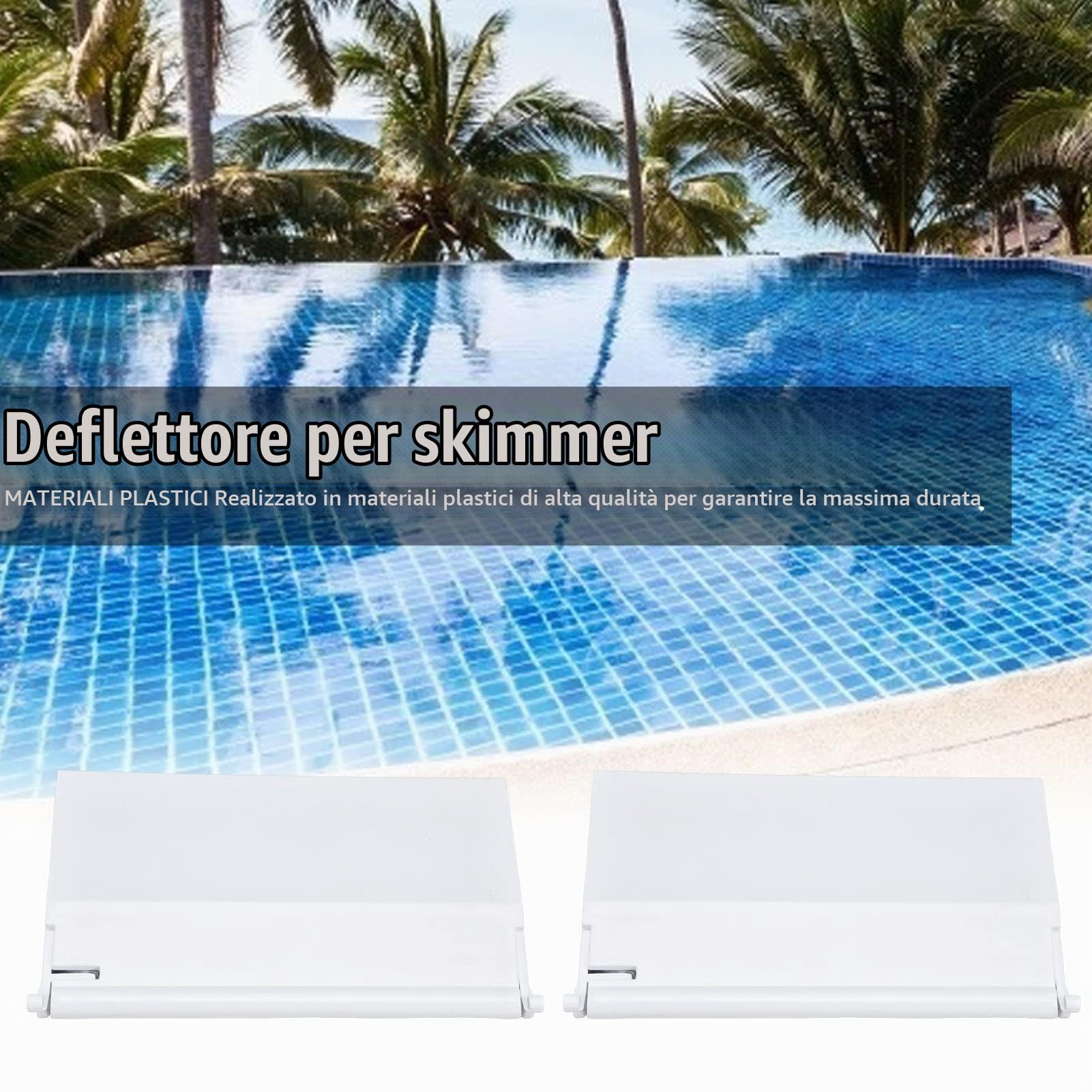 Hapivida Sportello Skimmer piscina bianco 19,5x14 cm 2 pezzi