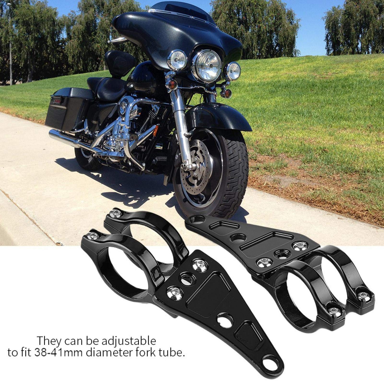 Kuuleyn staffa faro moto alluminio nera 2 pezzi 35-43 mm