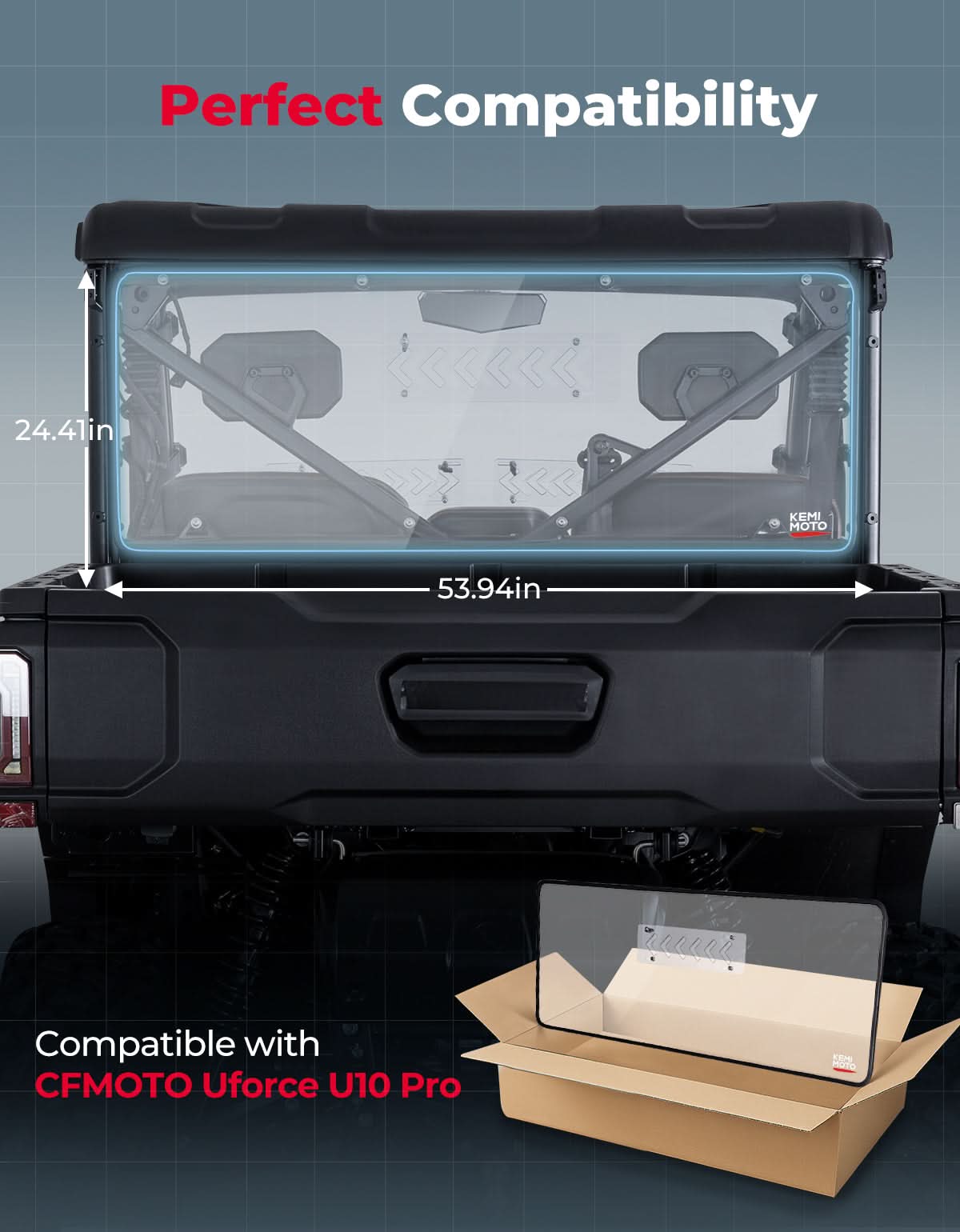 KEMIMOTO UForce U10 Pro parabrezza posteriore ventilato