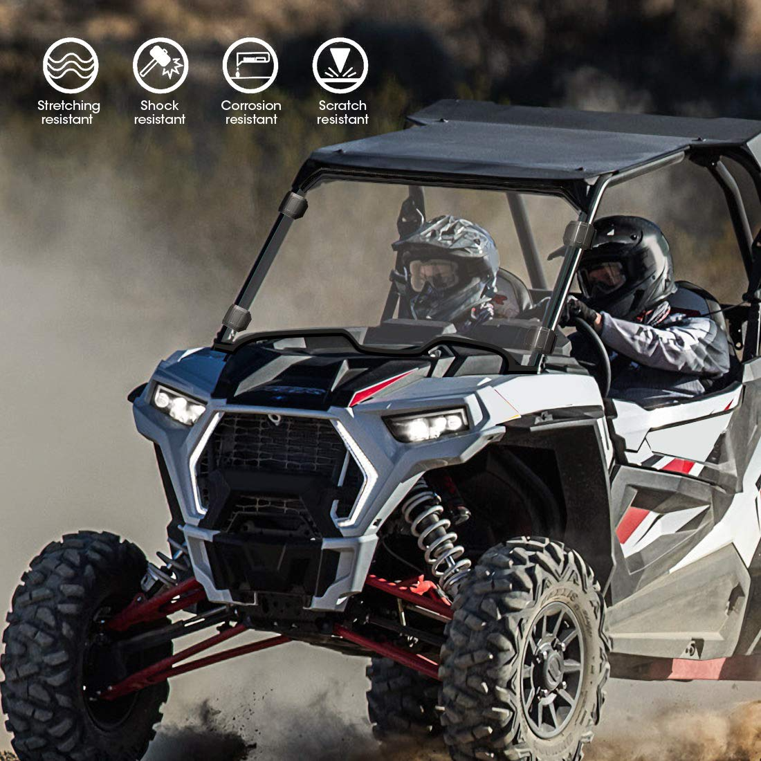 KEMIMOTO RZR B0110-01201CL parabrezza Polaris XP 1000 intero antiurto