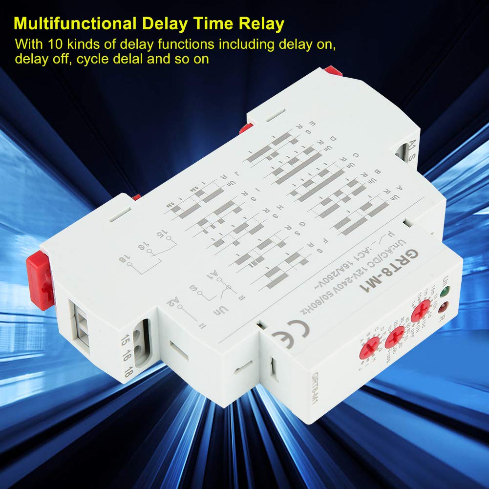 Kuuleyn GRT8-M1 Relè Temporizzatore 10 Funzioni Guida DIN