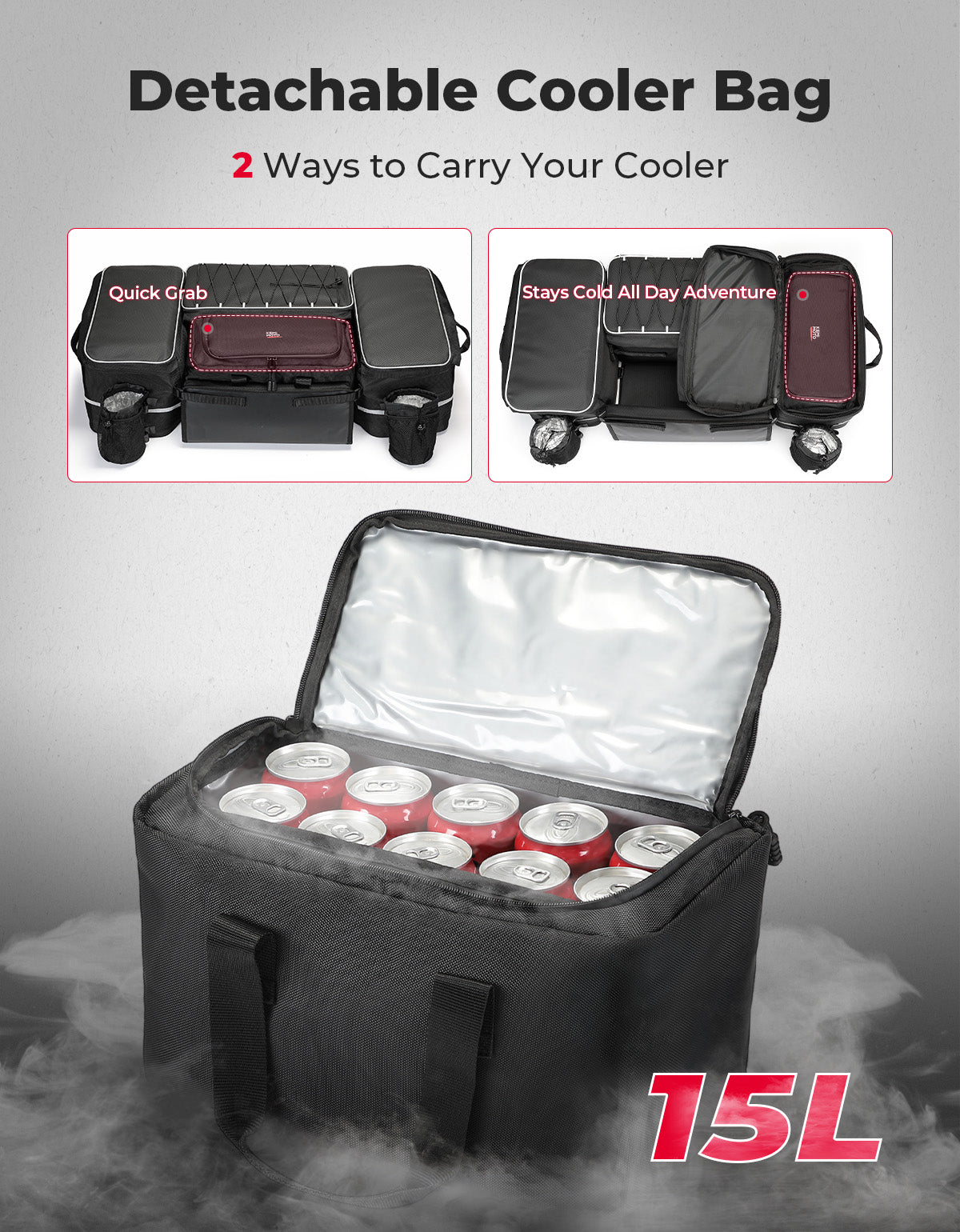 KEMIMOTO Borsa Posteriore ATV 71L con Frigo Impermeabile