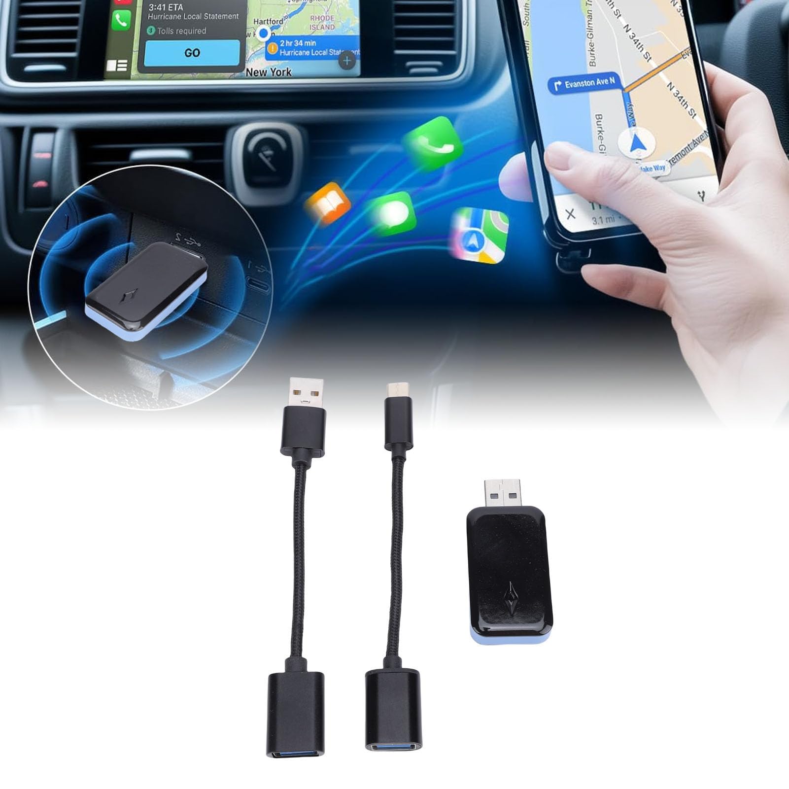 AOWINHIT Adattatore Wireless Auto iOS USB WiFi 5G