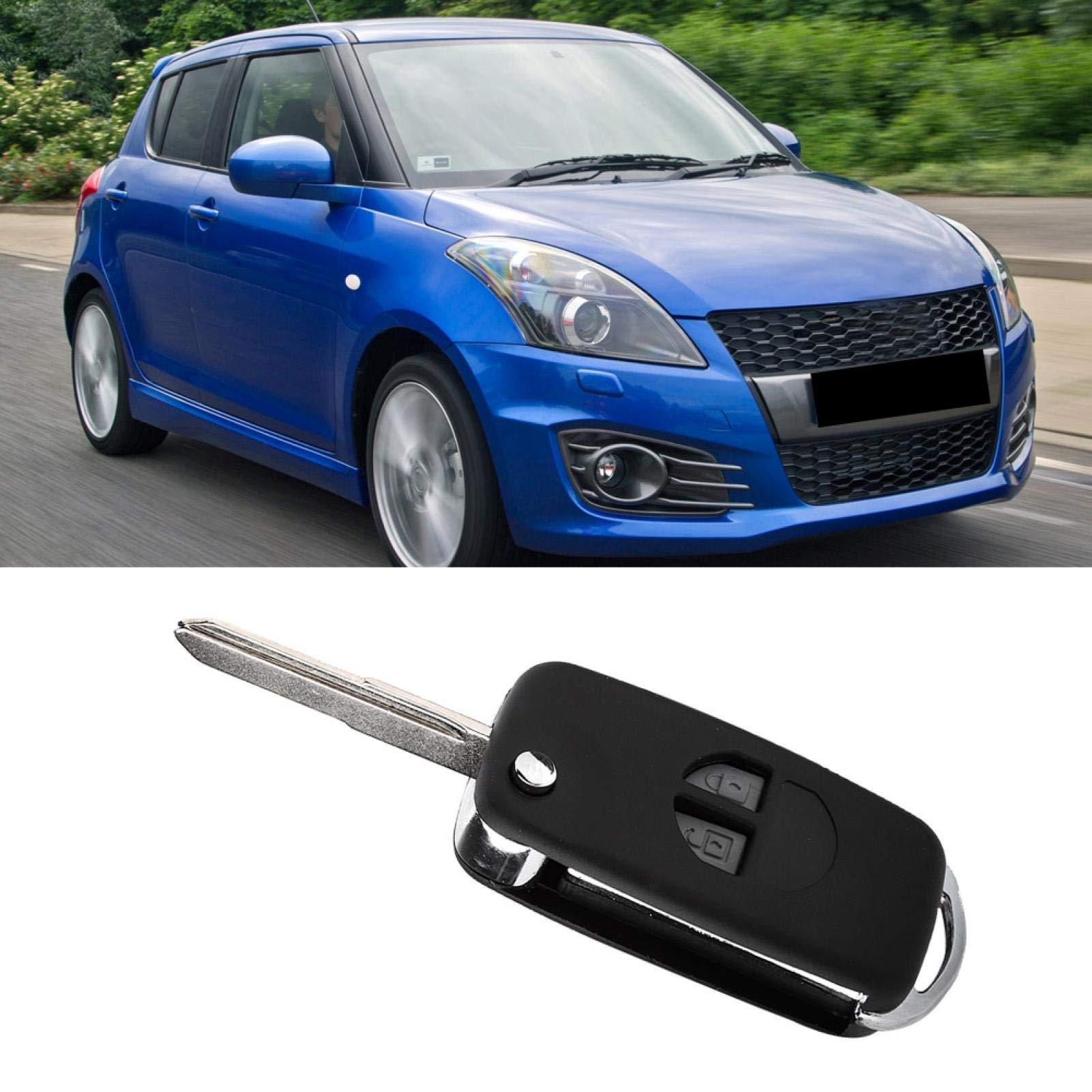 Kuuleyn Suzuki guscio chiave 2 tasti lama grezza nera